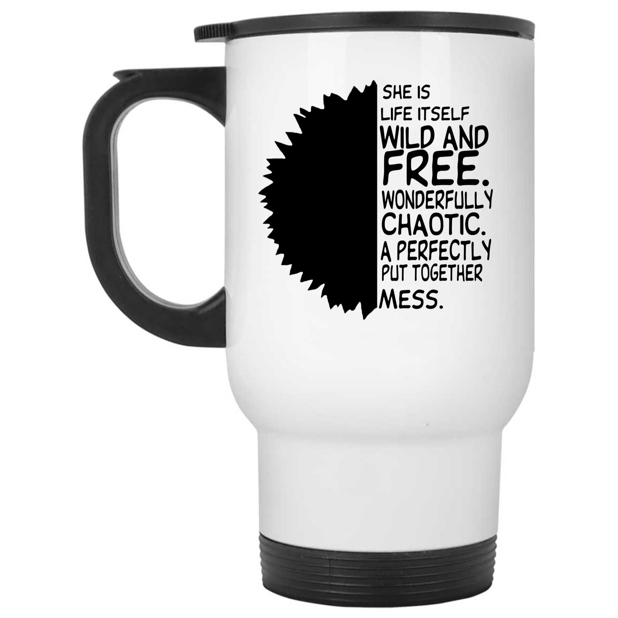 Skitongifts Funny Ceramic Novelty Coffee Mug She Is Life Itself Wild And Free, Beautiful Sunflower 7aCUGeF