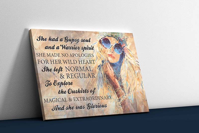 Skitongifts Wall Decoration, Home Decor, Decoration Room She Has A Gypsy Soul and A Warrior Spirit-TT0802