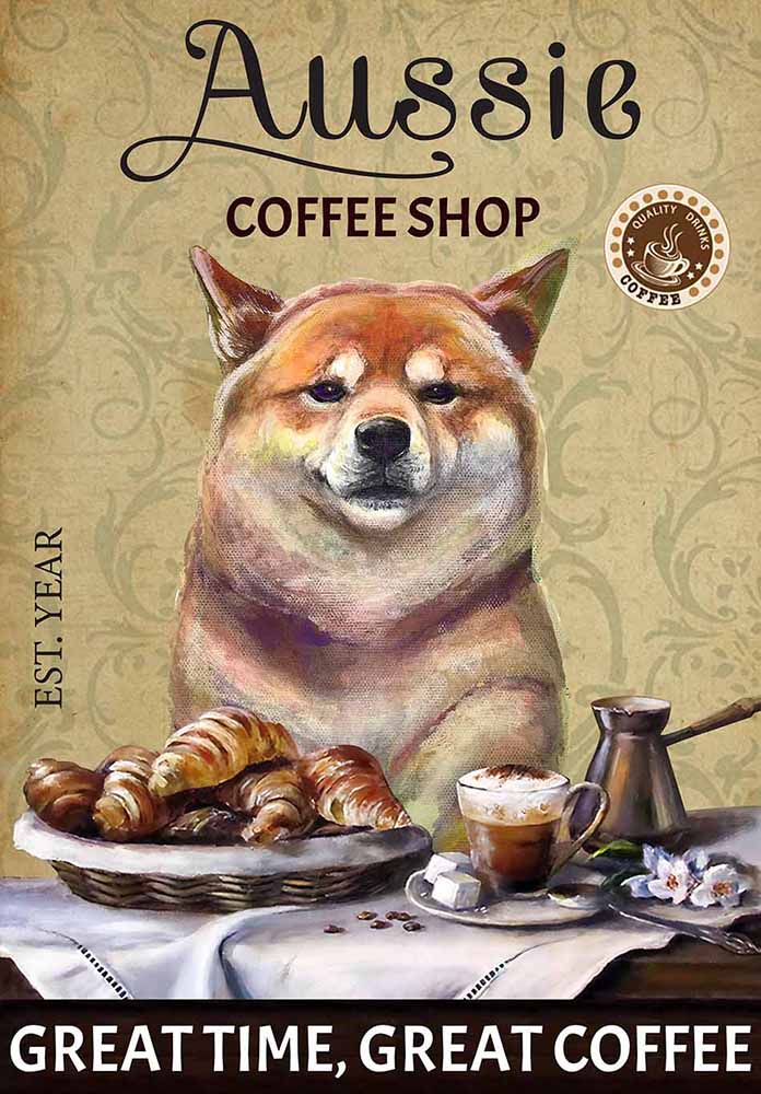 Shiba Inu Dog Coffee Shop-TT3008
