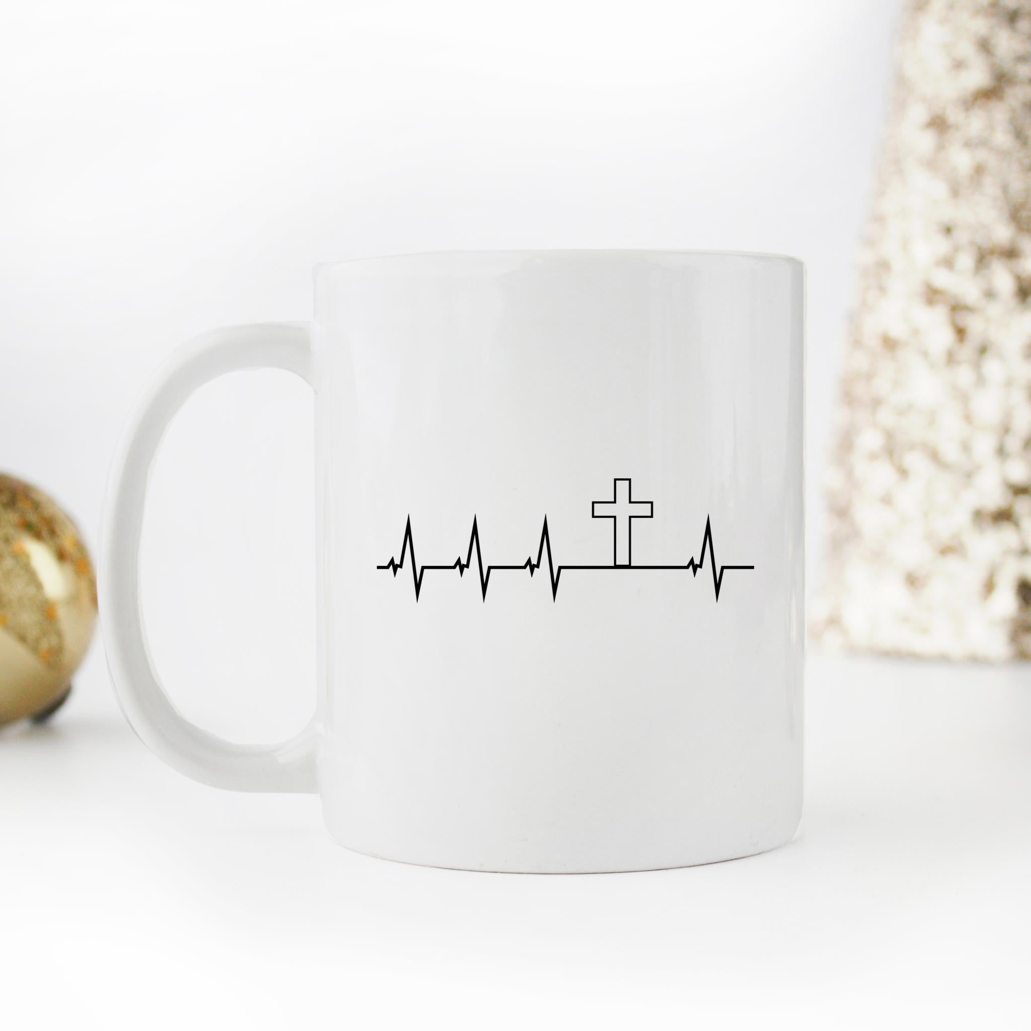 Skitongifts Funny Ceramic Novelty Coffee Mug Silver Cross Hearbeat These Make Greats For Anyone Wv8PJGx