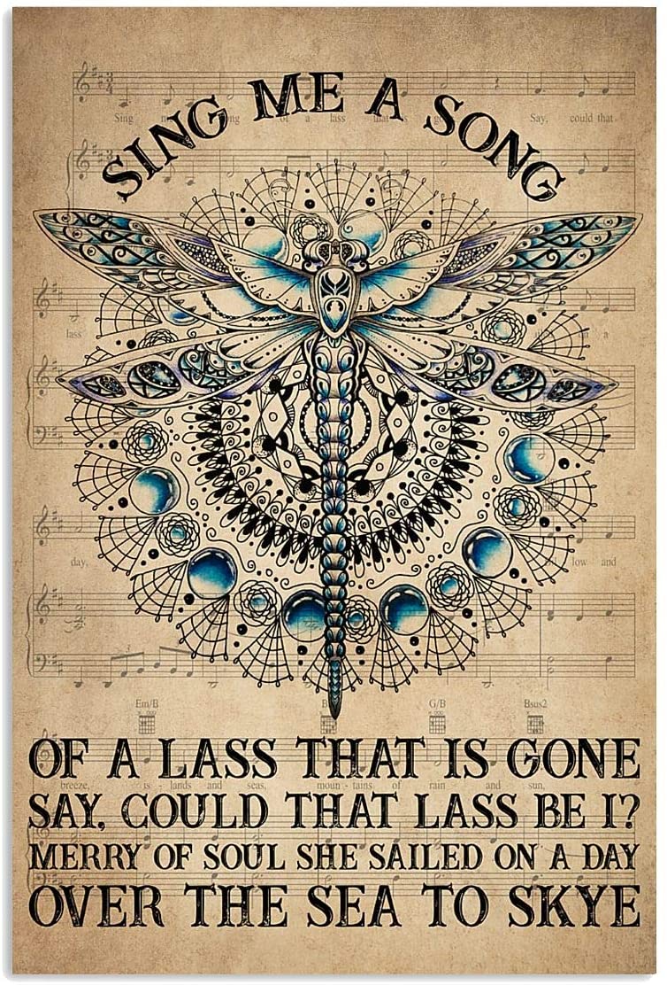 Sing Me A Song Of A Lass 1 Music Motivation Quote Saying Dragonfly Vintage