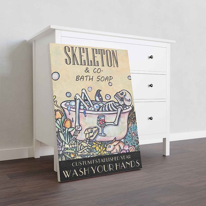 Skitongifts Wall Decoration, Home Decor, Decoration Room Skeleton Company Bath Soap Wash Your Hooves TT2309