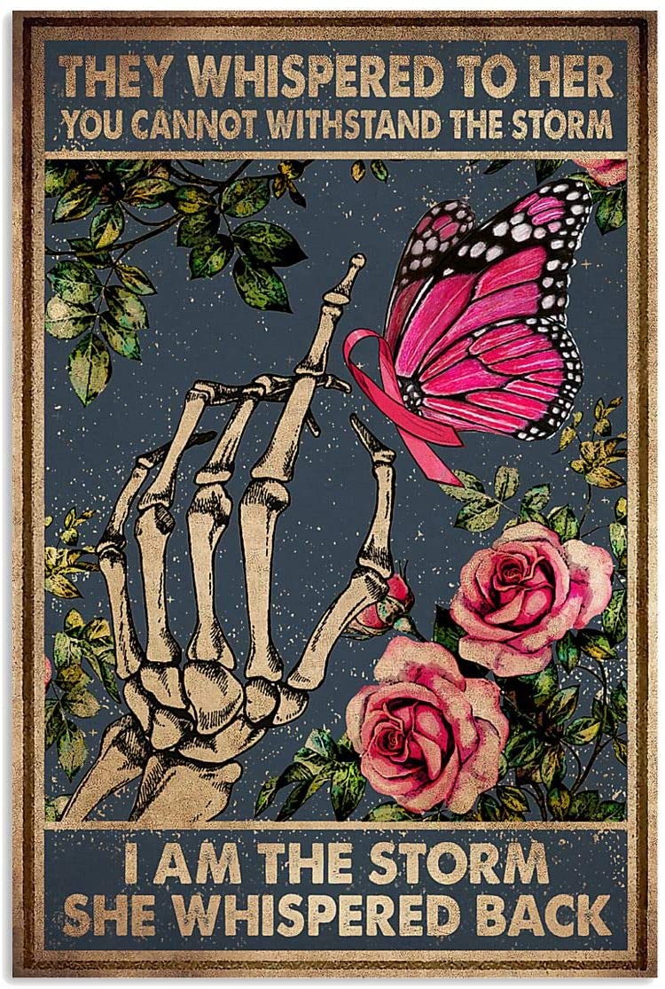 Skeleton Hand Bond Pink Rose Butterfly They Whispered To Her Proud Quote