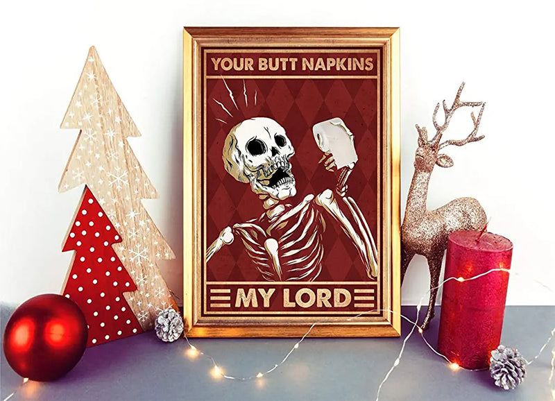 Skeleton Your Butt Napskins My Lord Skull Nice Butt Art 1208