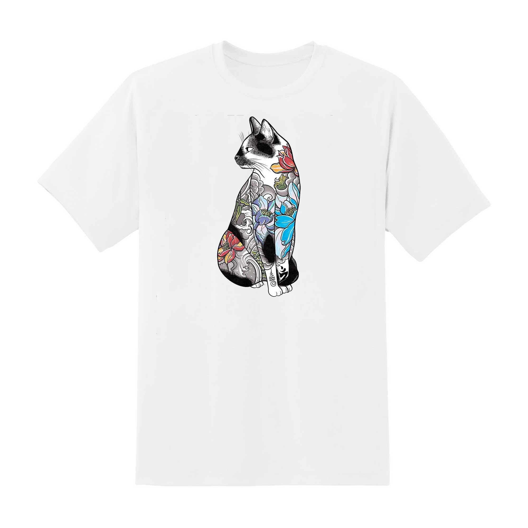 Skitongift Skitongift Cat In Lotus Tattoo Classic T Shirt Funny Shirts