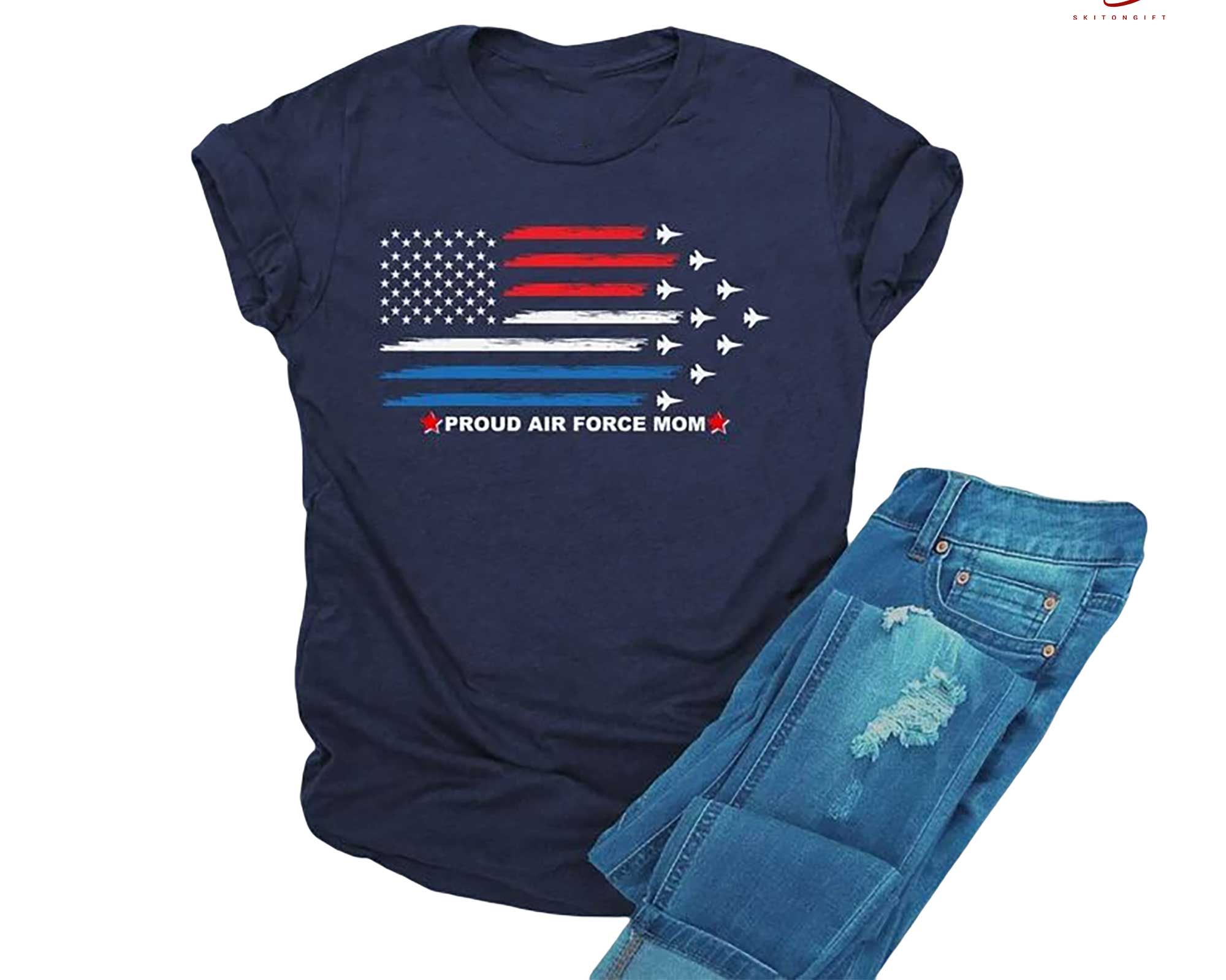 Skitongift Air Force Shirt For Mom Proud Air Force Mom Air Force Dad Us Air Force Family Shirt Air Force Mama Funny Shirts Long Sleeve Tee Hoody Hoodie