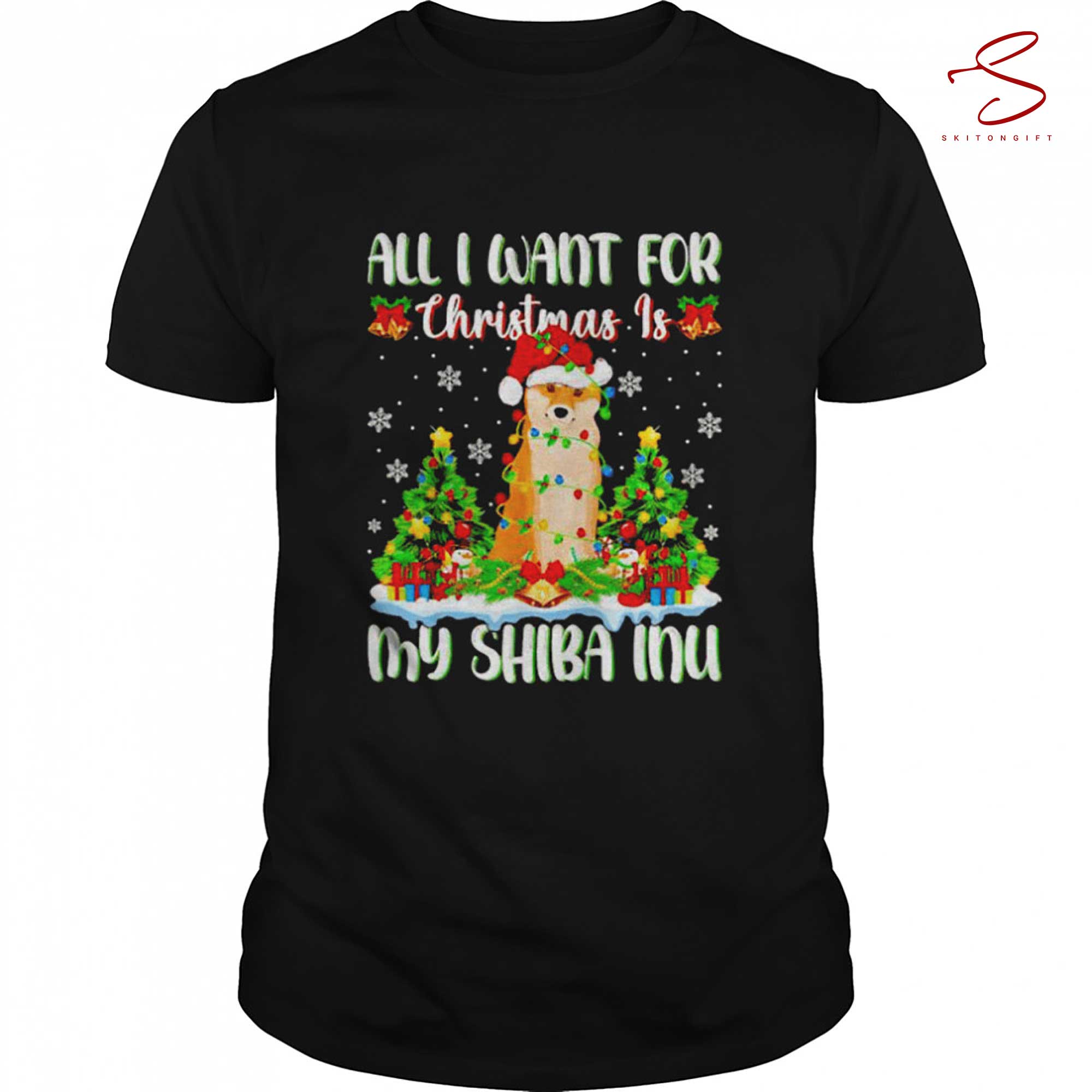 Skitongift All I Want For Christmas Is Shiba Inu T Shirt