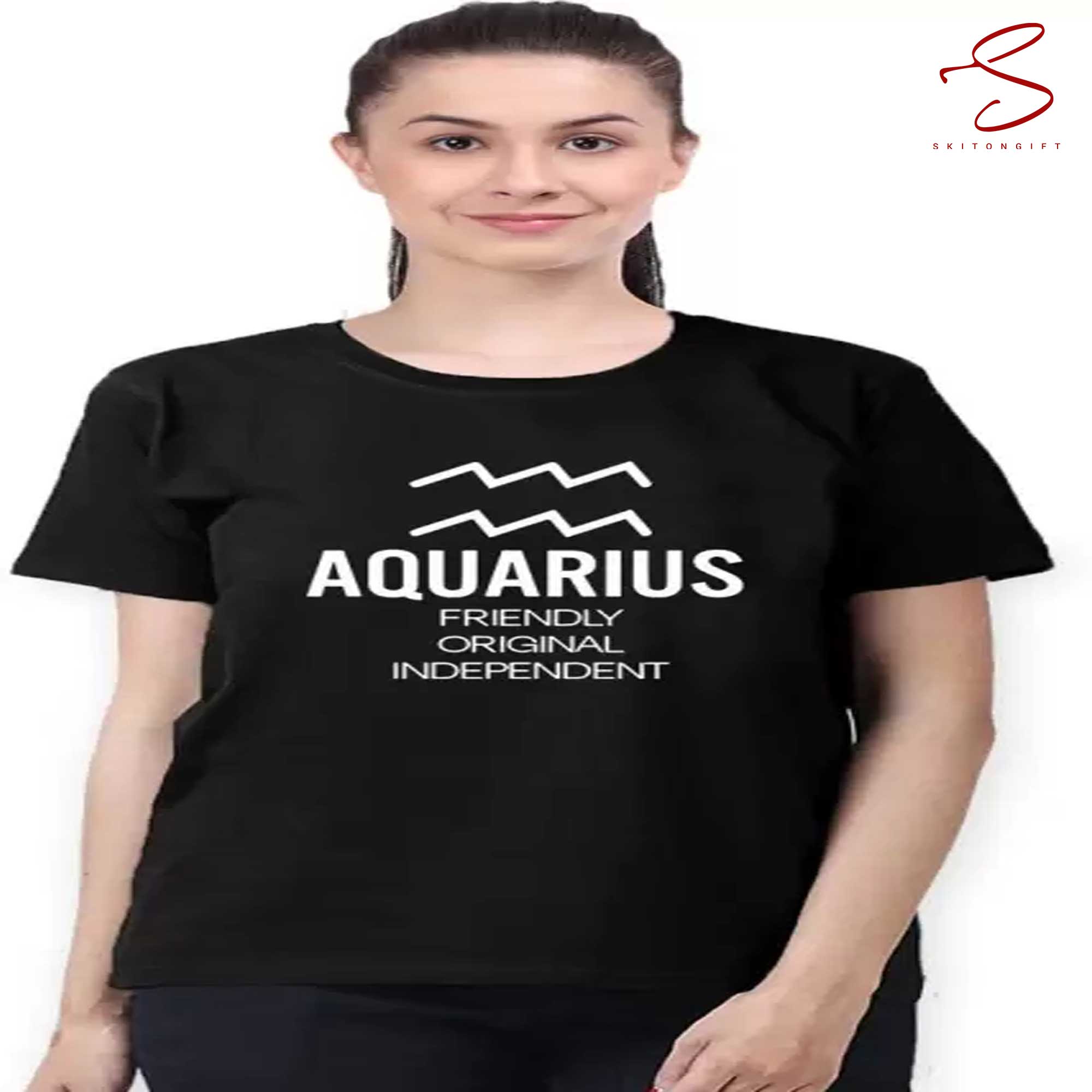 Skitongift Aquarius Women Tshirts Funny Shirts Long Sleeve Tee Hoody Hoodie Heavyweight Pullover Hoodies Sweater