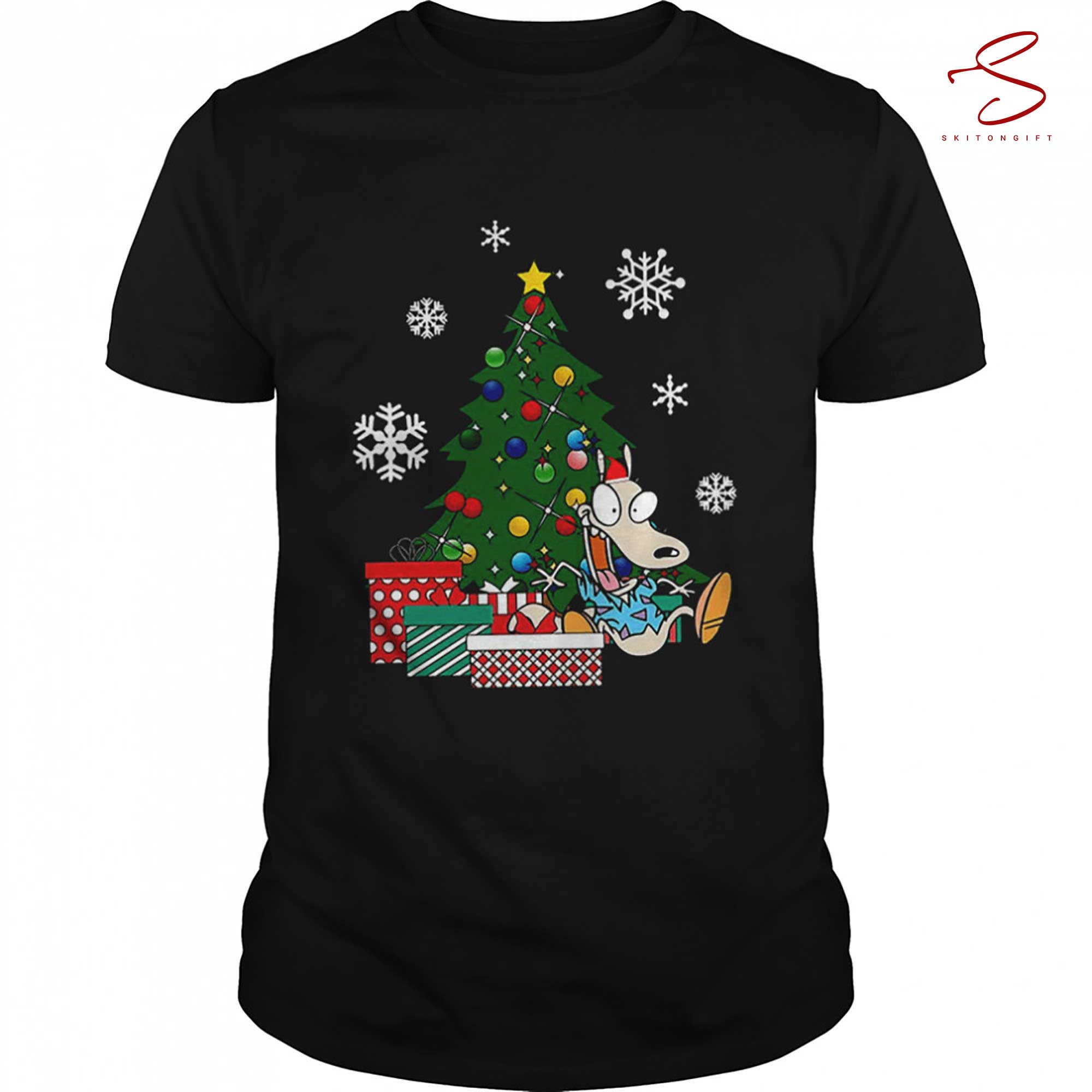 Skitongift Around The Christmas Tree Rockos Modern Life T Shirt