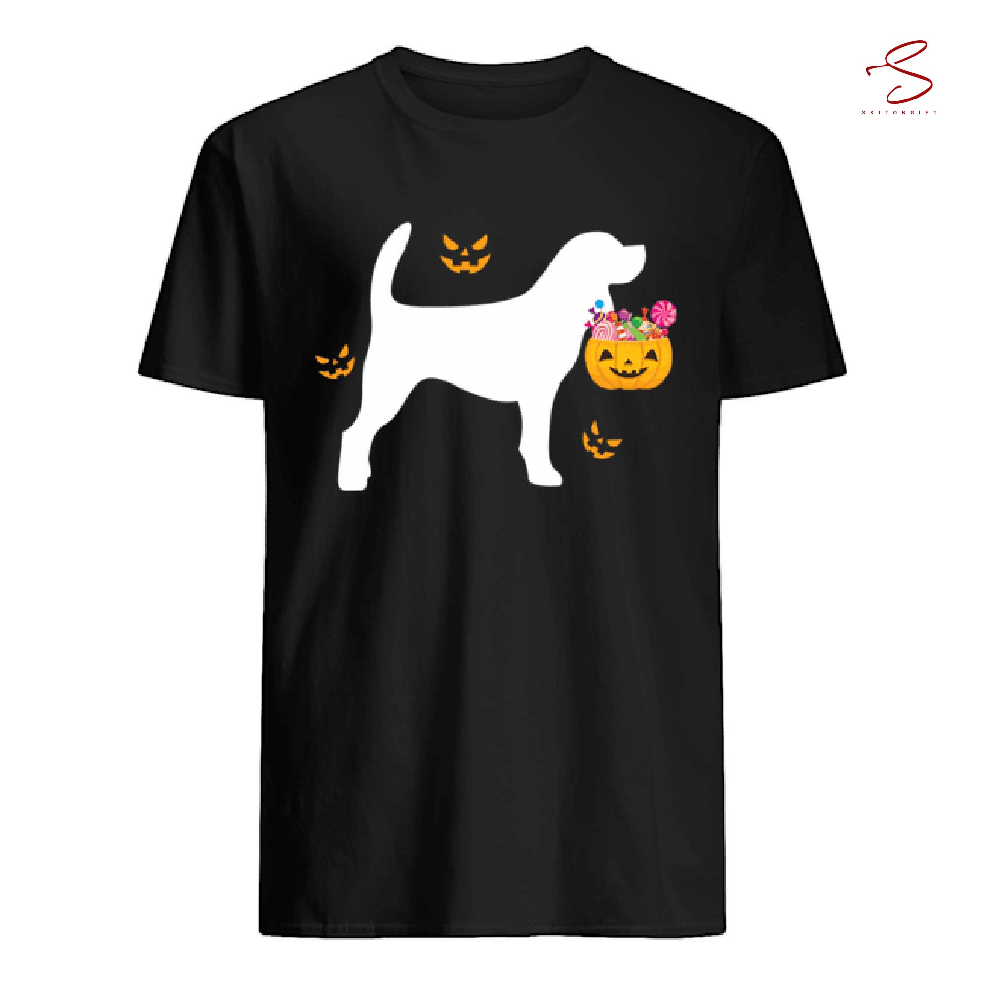 Skitongift Beagle Halloween Costume Pumpkin Dog Cute Pet T Shirt