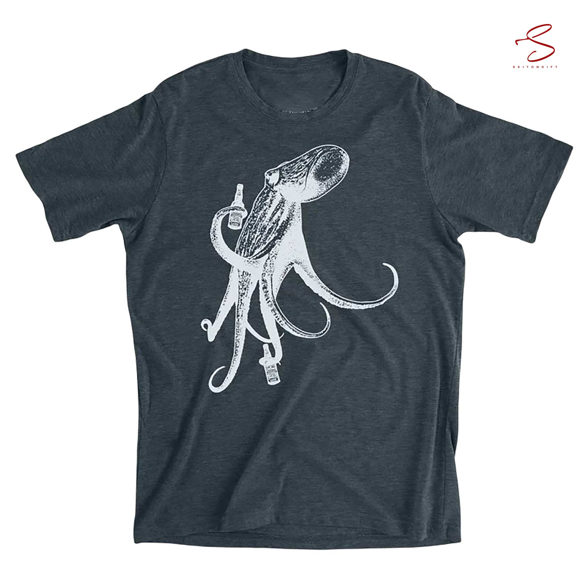 Skitongift Beer Drinker Shirt Drinking Octopus Craft Shirt For Beer Lover Boozy Day Drinking Funny Shirts Long Sleeve Tee Hoody Hoodie