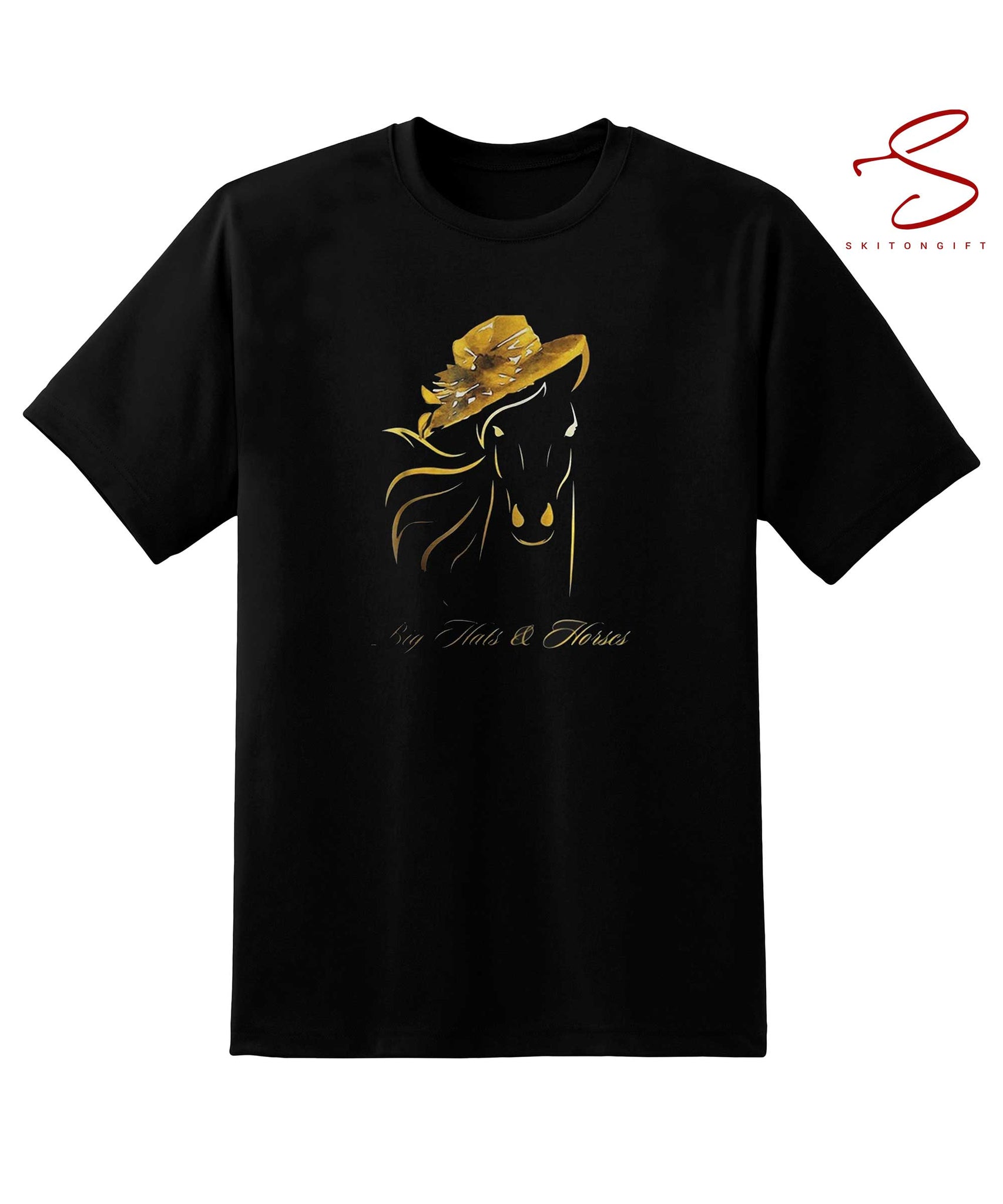 Skitongift Big Hats And Horses Shirt Funny Shirts Long Sleeve Tee Hoody Hoodie heavyweight pullover hoodies Sweater
