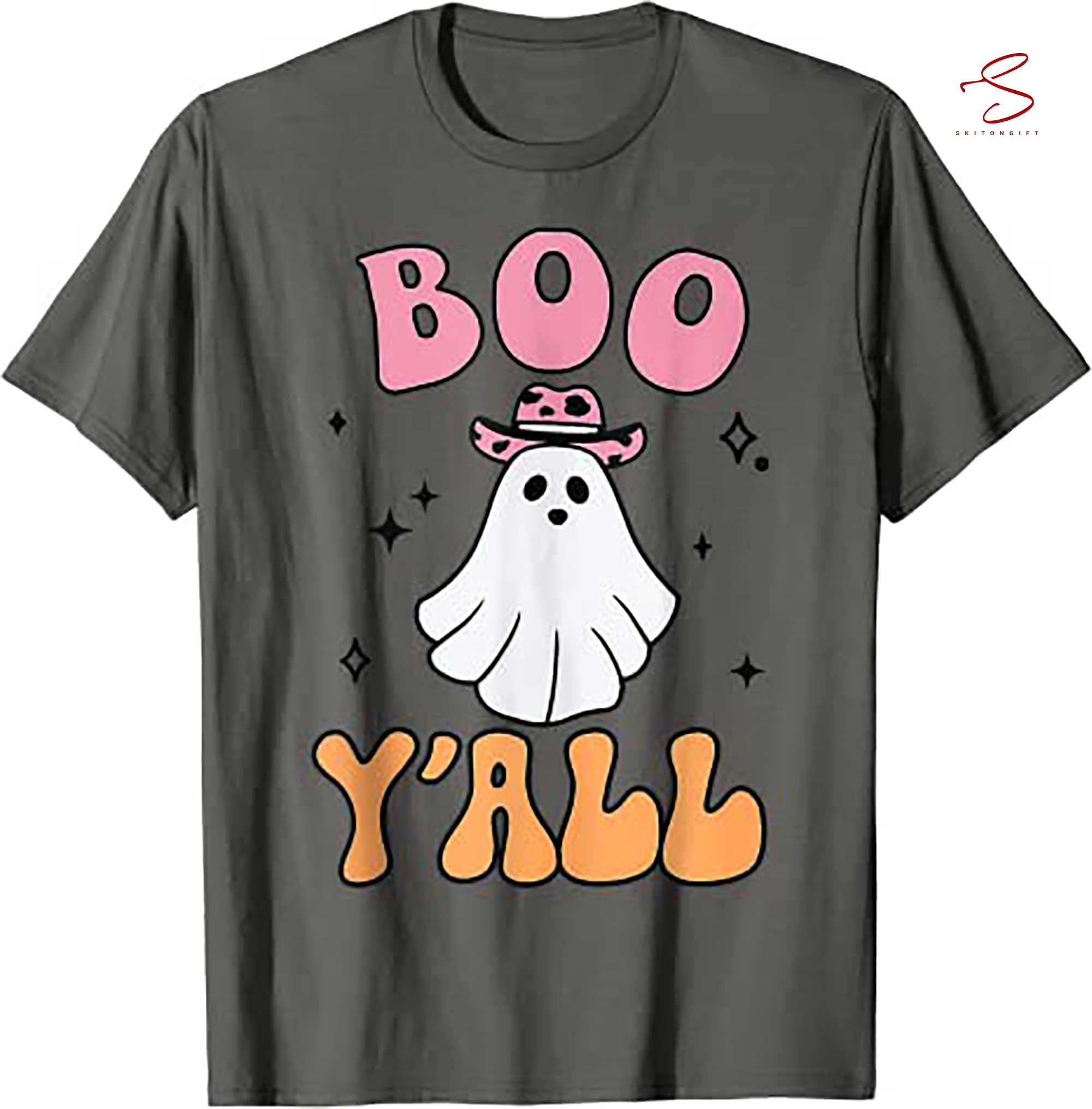 Skitongift Boo YAll Country Western Ghost Funny Halloween T Shirt