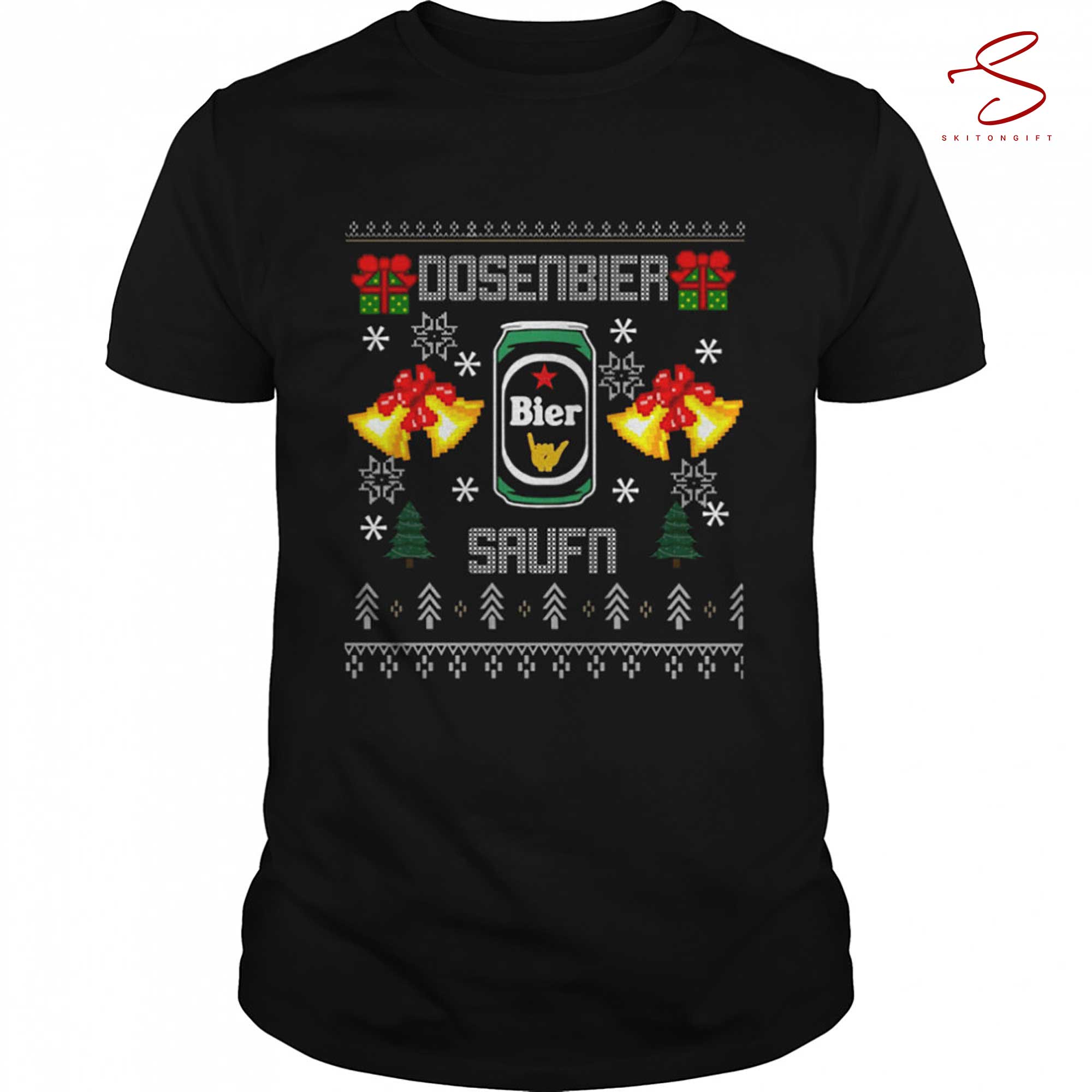 Skitongift Canned Beer Drinking Ugly Christmas Shirt