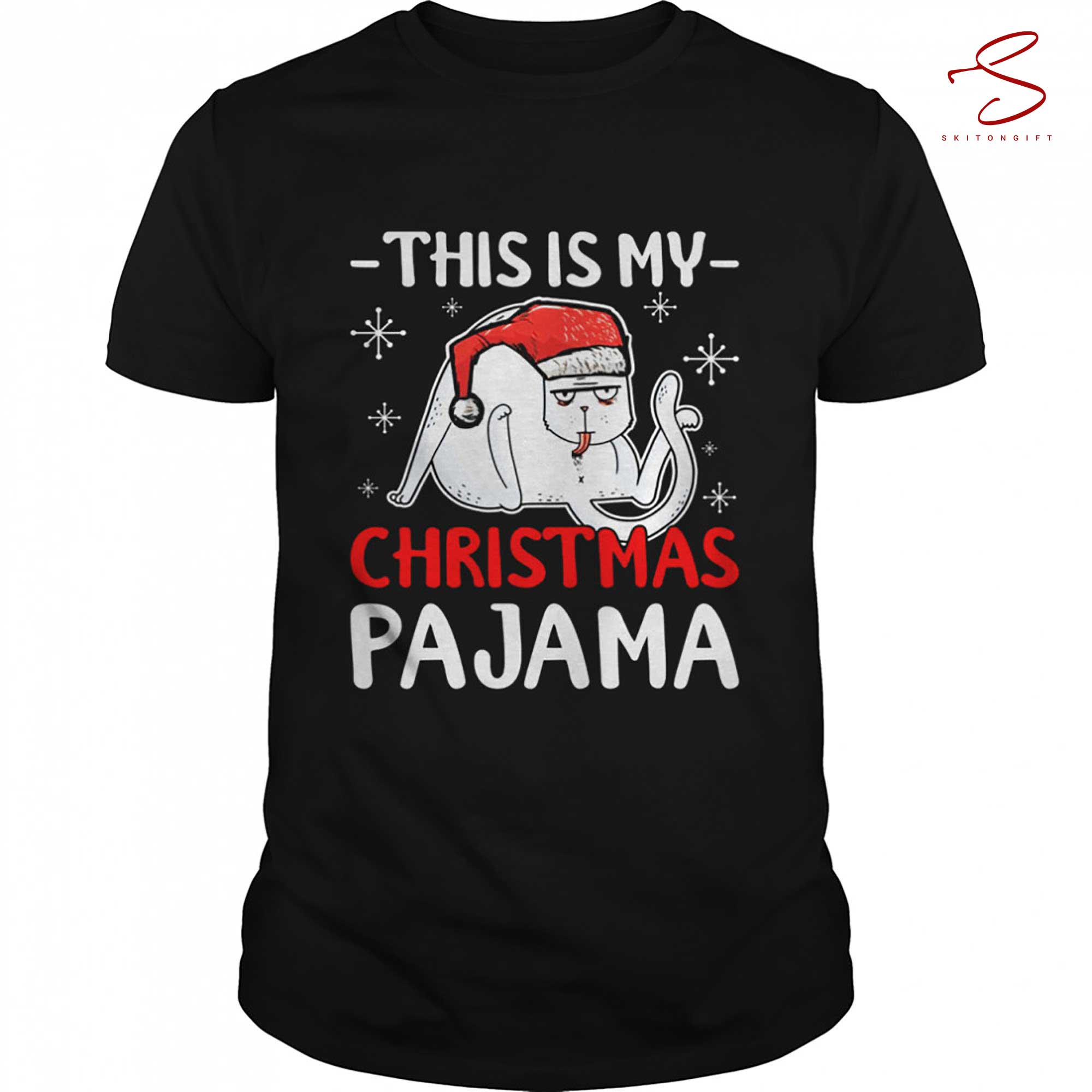 Skitongift Cat Christmas This Is My Christmas Pajama Shirt