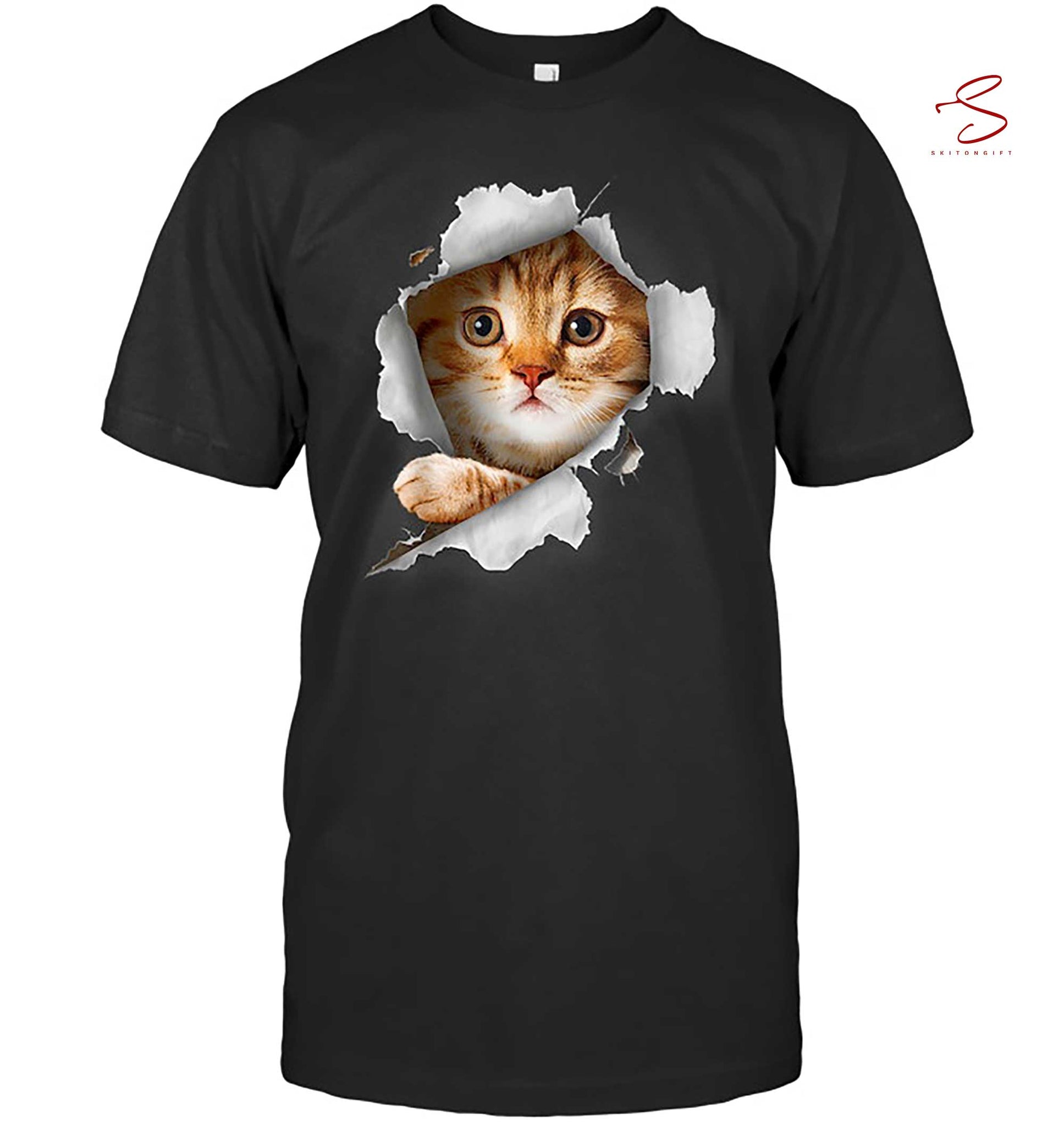Skitongift Cat Tshirt Cat Torn Cloth Shirt Funny Shirts Long Sleeve Tee Hoody Hoodie Heavyweight Pullover Hoodies Sweater