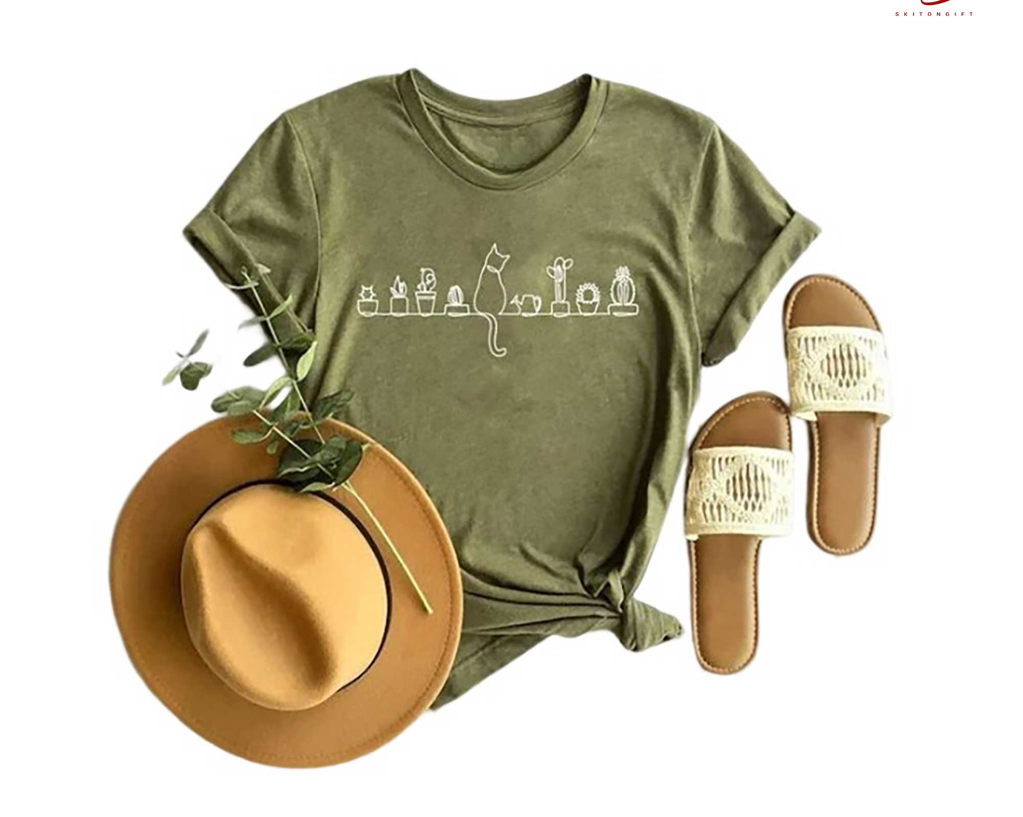 Skitongift Cats And Plants Shirt Plant Lady Gardener Shirt Shirts For Cat Lover Succulent Plants Shirt Funny Shirts Long Sleeve Tee Hoody Hoodie