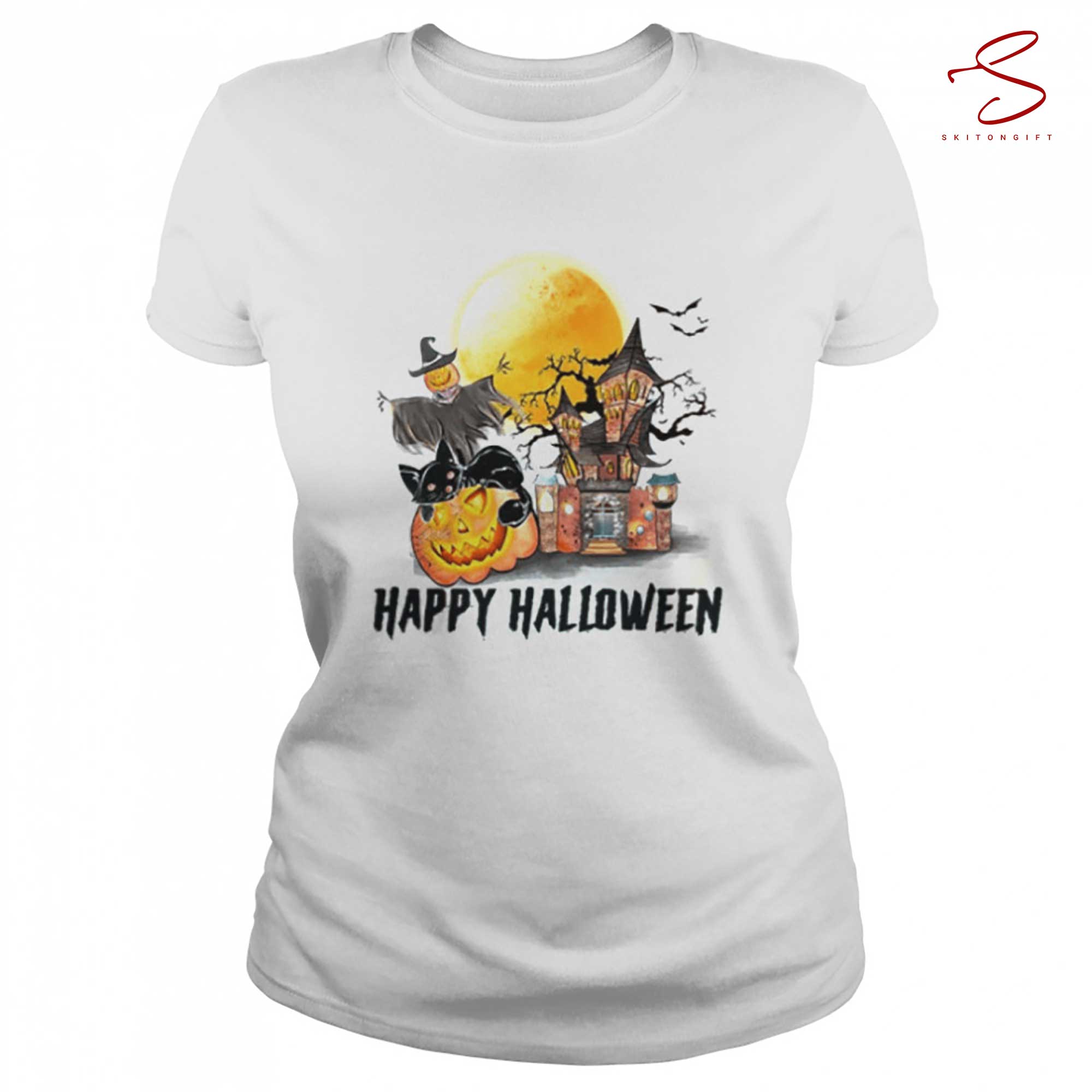 Skitongift Comfort Colors Retro Happy Halloween T Shirt