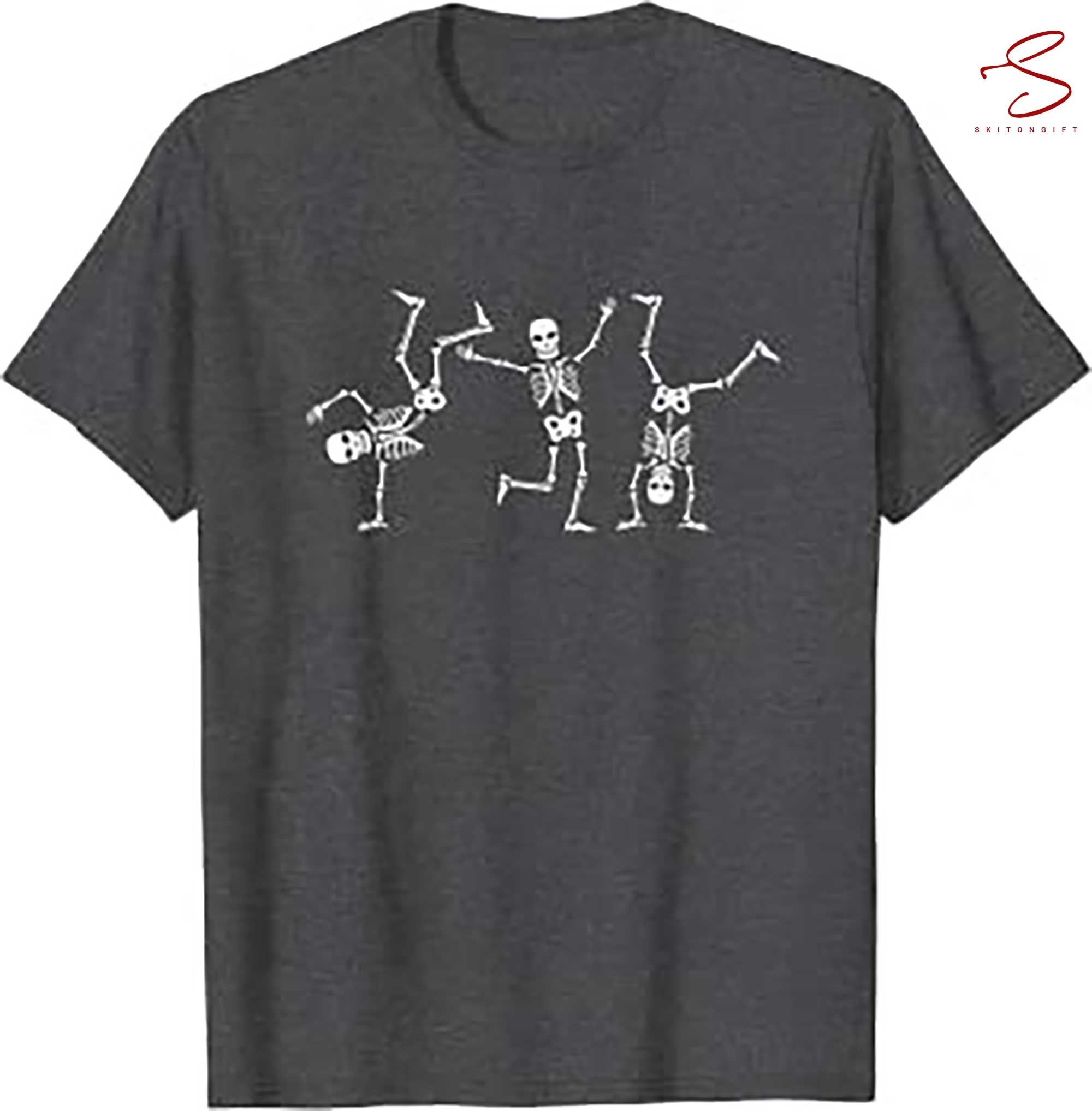 Skitongift Dancing Skeletons Dance Challenge Halloween Scary Skeleton T Shirt, gifts for Dad Mom,Gifts for Him, Her, Gifts for Dad Mom