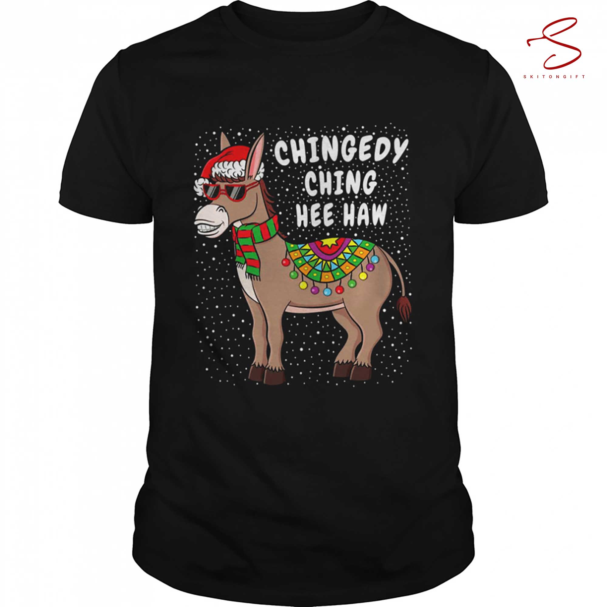 Skitongift Donkey Funny American Italian Xmas Christmas Shirt
