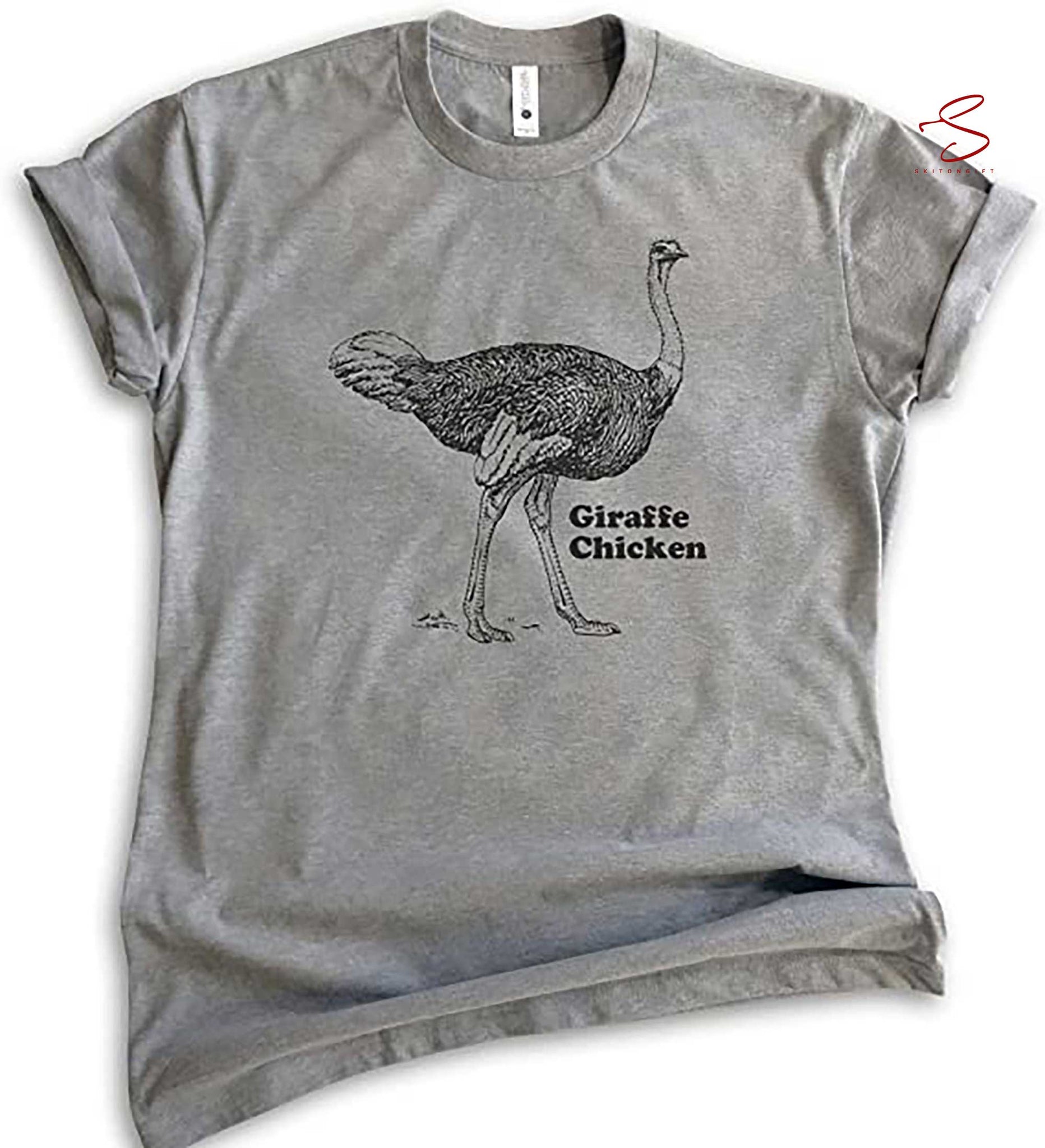 Skitongift Evertree Clothing Giraffe Chicken Ostrich Shirt Unisex Womens Mens Shirt Ostrich Shirt