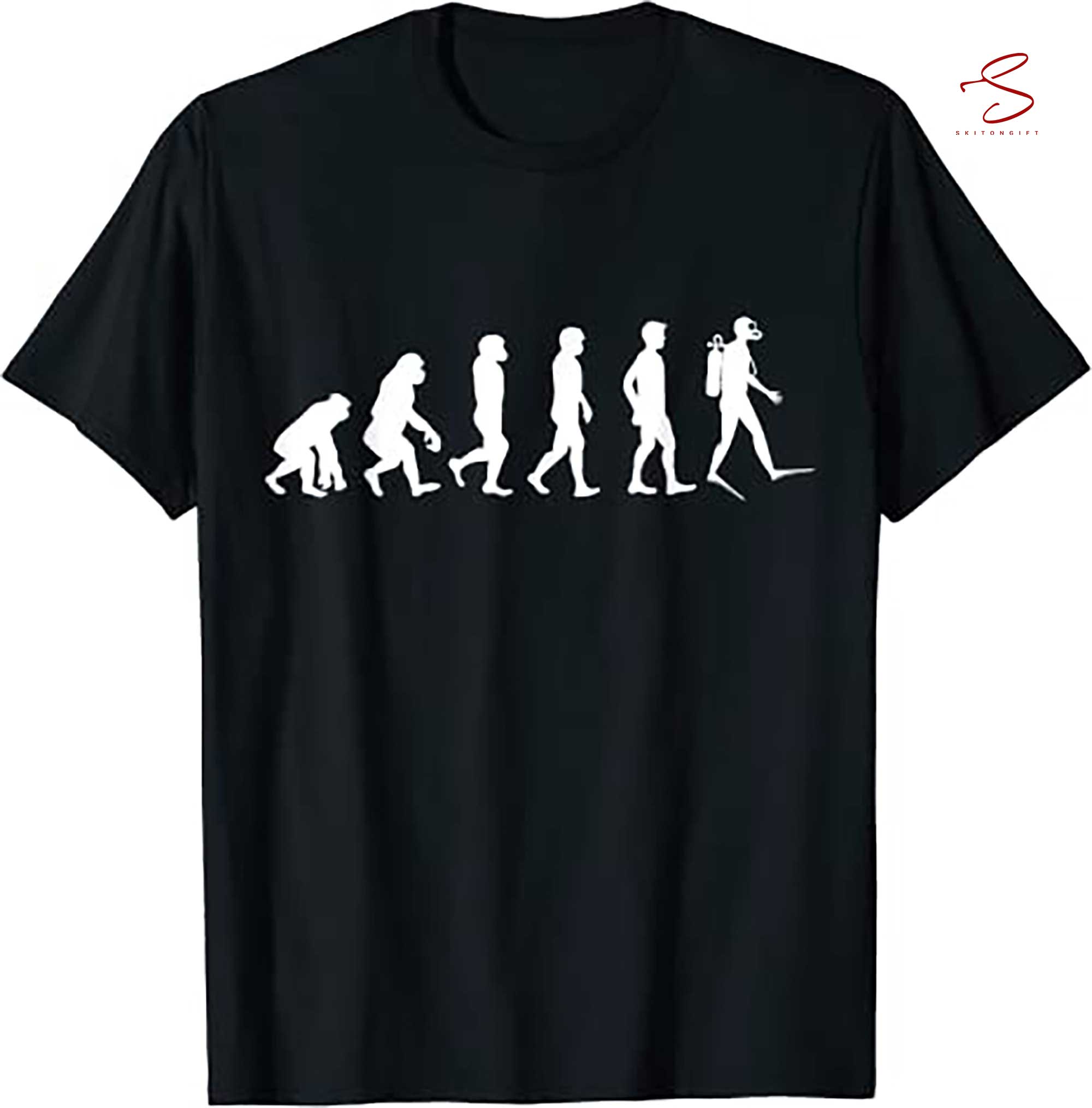 Skitongift Evolution Of The Human Being To A Diver T Shirt