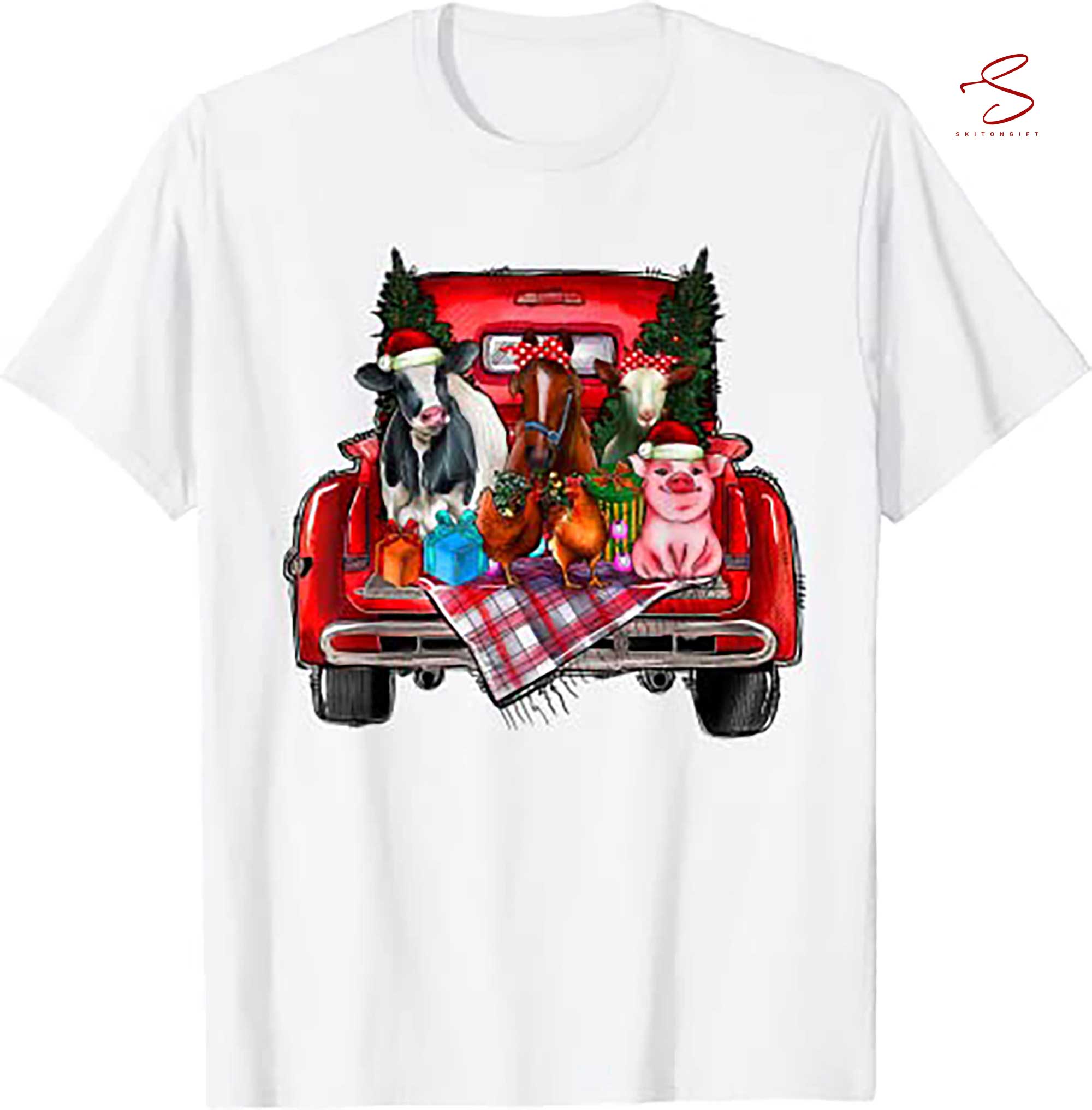 Skitongift Farm Animals Christmas Shirt T Shirt