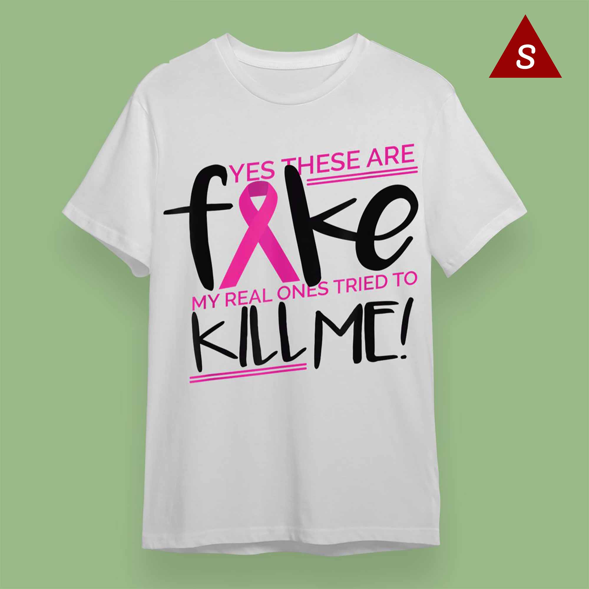 Skitongift Funny Tshirt Breast Cancer Awareness Shirts These Are Fake Real Ones Try To Kill Breast Cancer Survivor