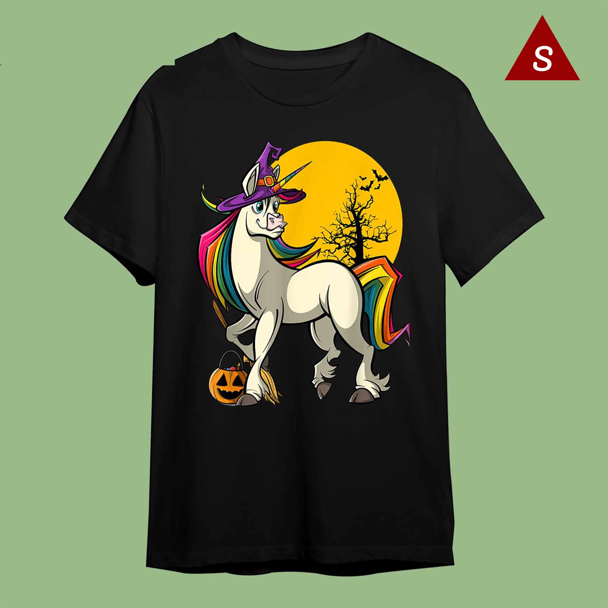 Skitongift Funny Tshirt Funny Halloween Shirts Unicorn In A Witch Costume Halloween