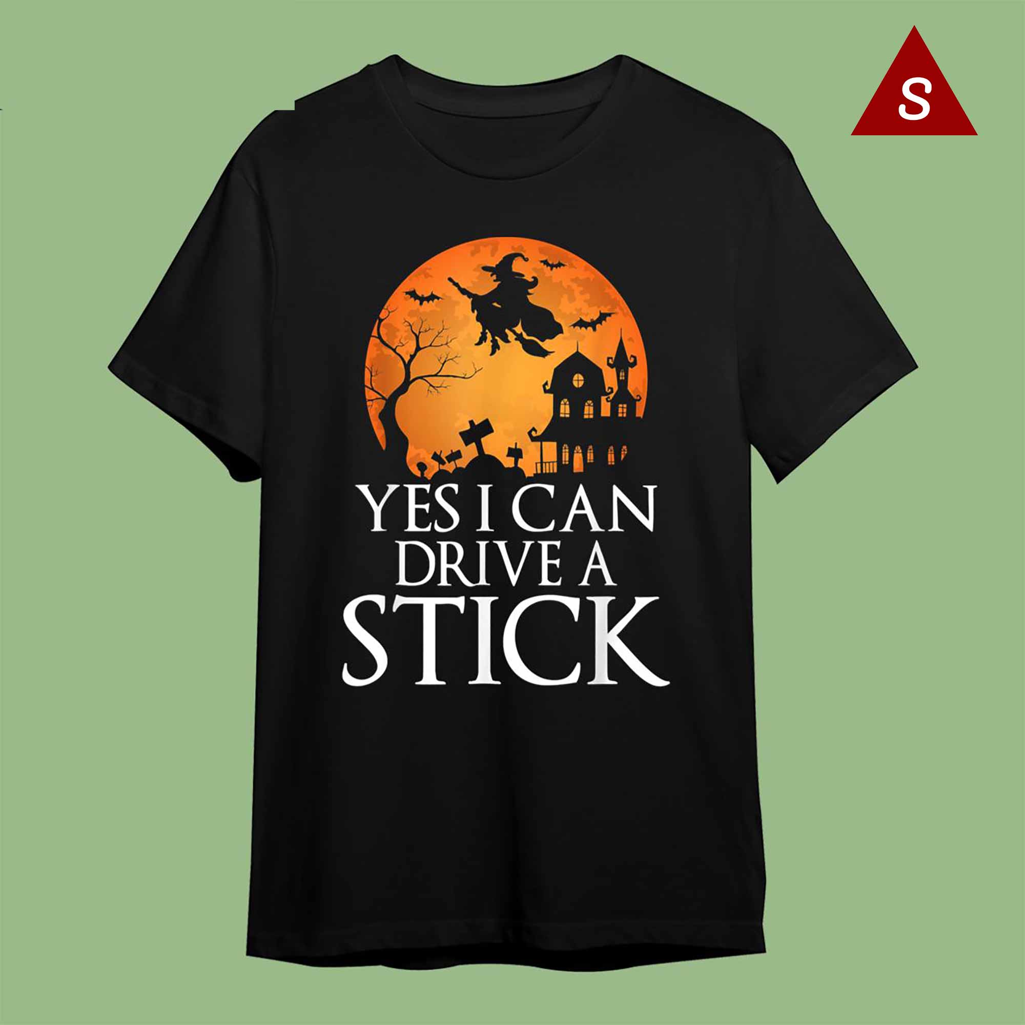 Skitongift Funny Tshirt Funny Halloween Shirts Yes I Can Drive A Stick Party Witch Costume Halloween