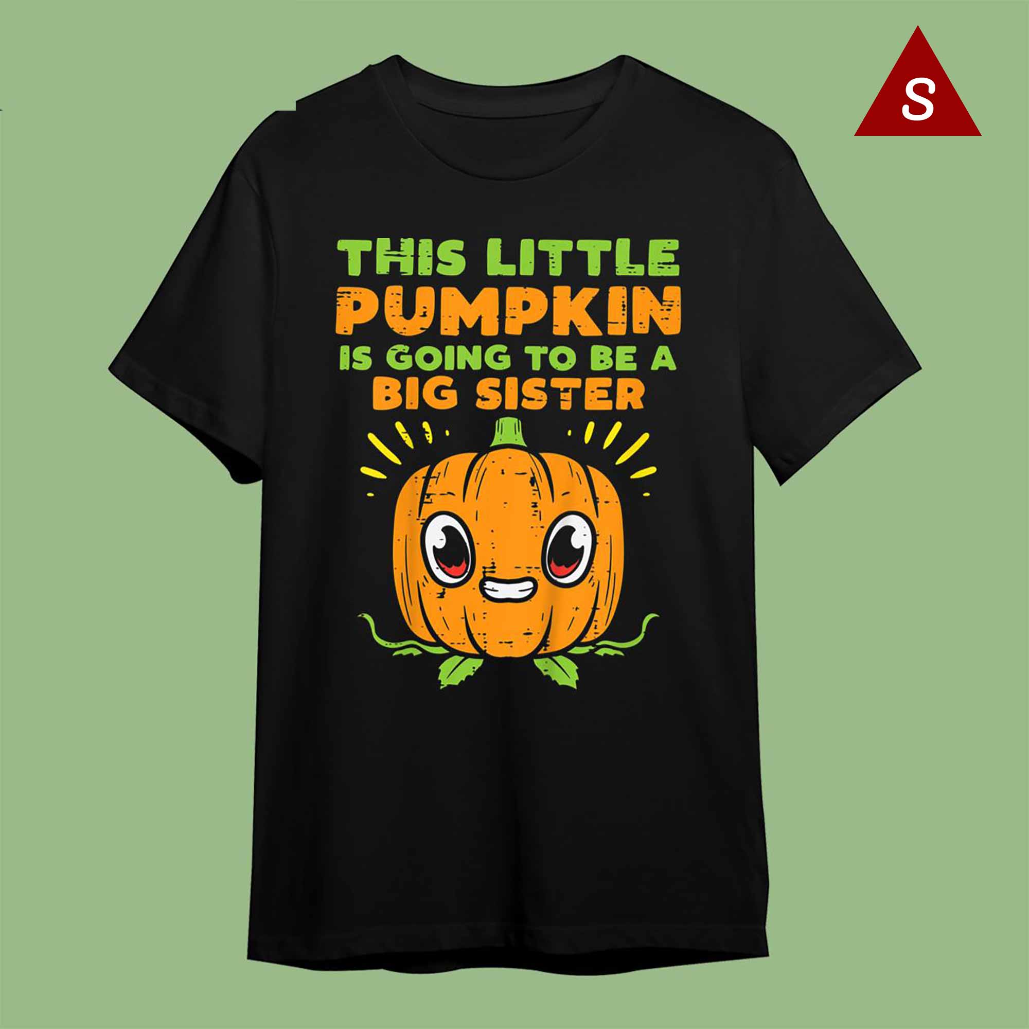 Skitongift Funny Tshirt Halloween Pregnancy Shirt Kids Pumpkin Big Sister Baby Halloween Pregnancy Announcement
