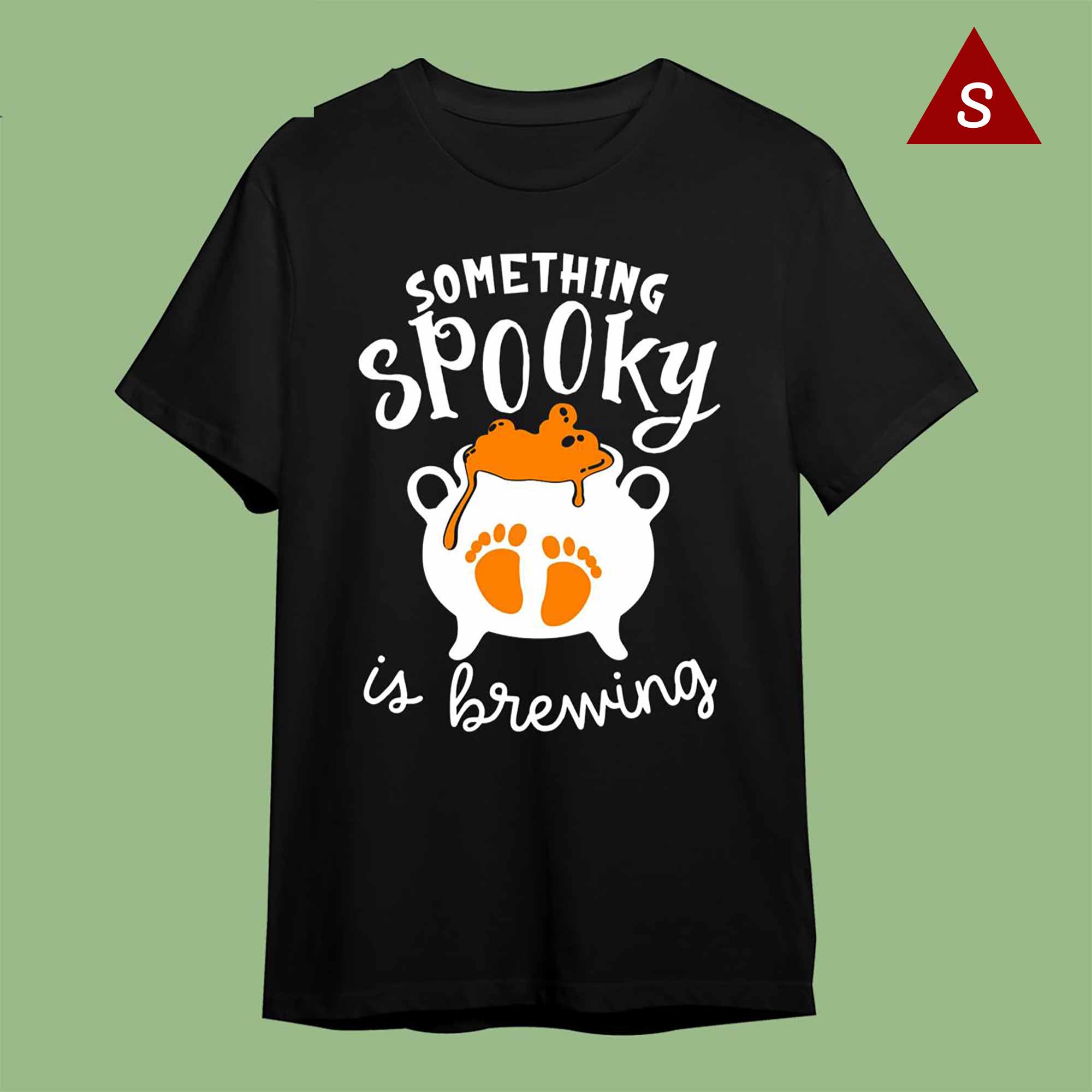 Skitongift Funny Tshirt Halloween Pregnancy Shirt Something Spooky Is Brewing Pregnancy Announcement