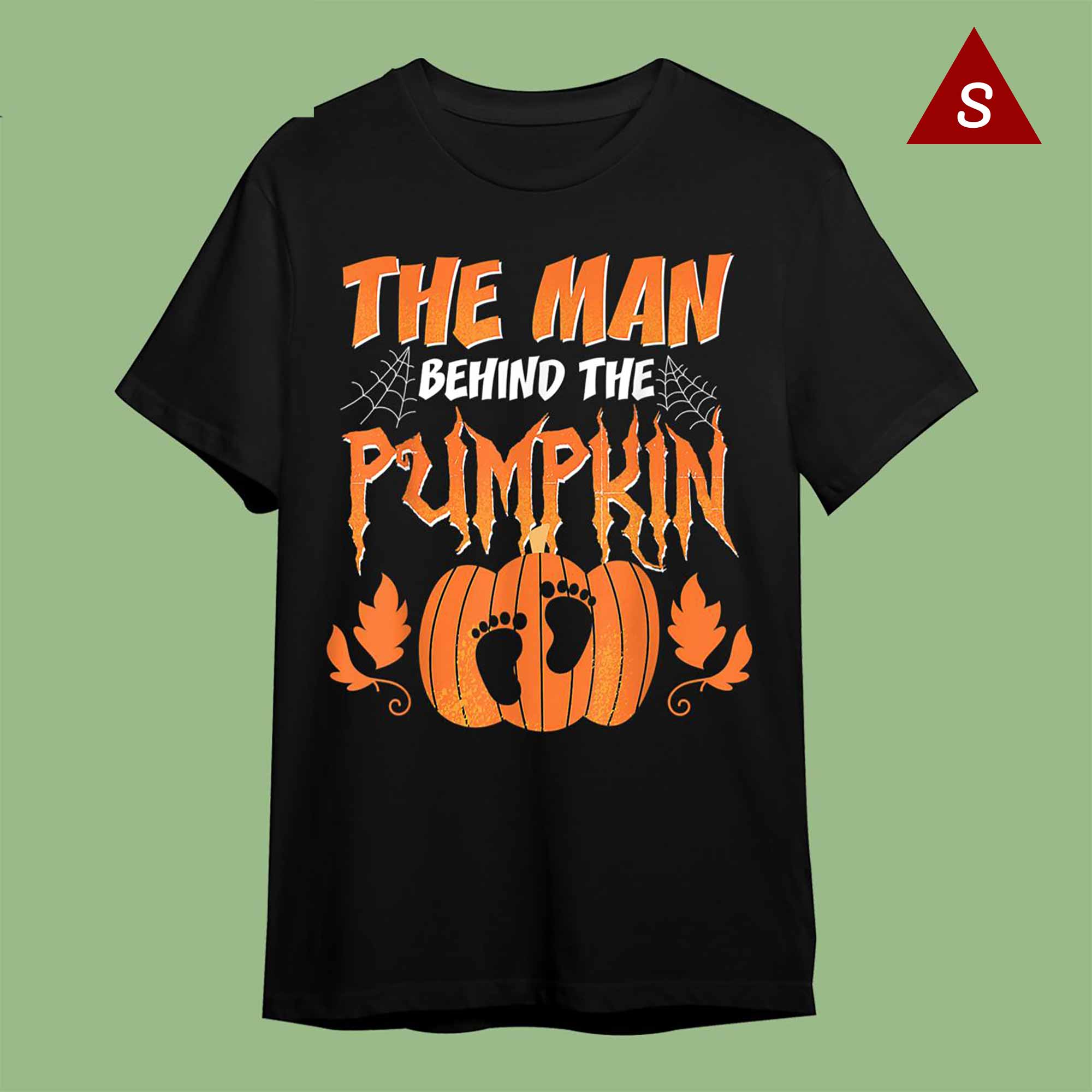Skitongift Funny Tshirt Halloween Pregnancy Shirt The Man Behind The Pumpkin Baby Dad Halloween Pregnancy