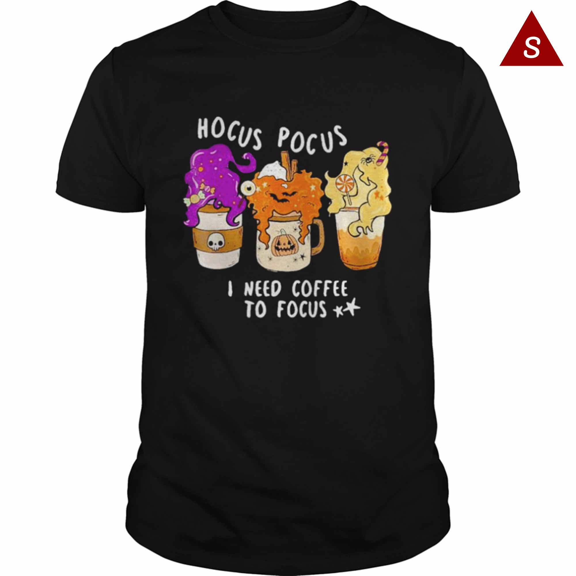 Skitongift Funny Tshirt Hocus Pocus I Need Coffee To Focus Halloween Shirt
