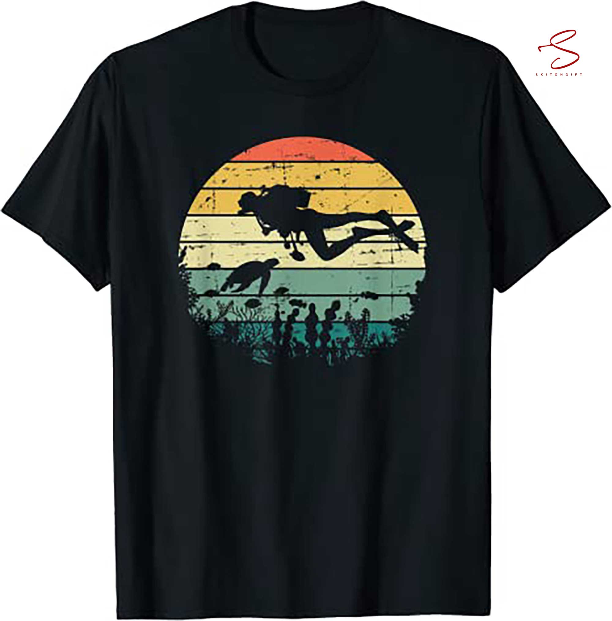 Skitongift Funny Vintage Scuba Diving Dive Diver T Shirt