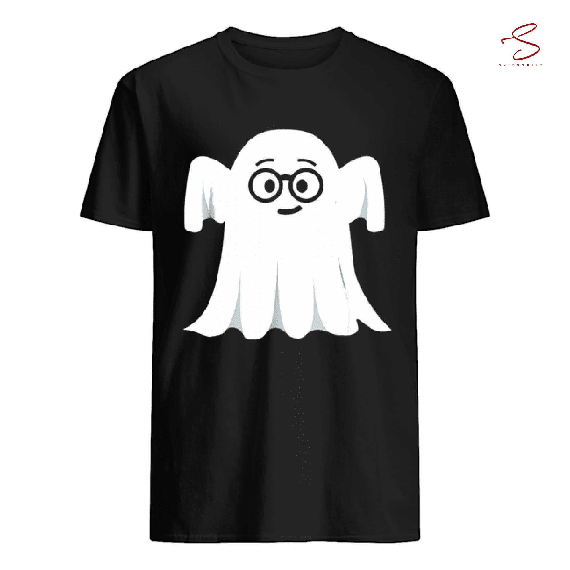 Skitongift Ghost Geek Halloween T Shirt