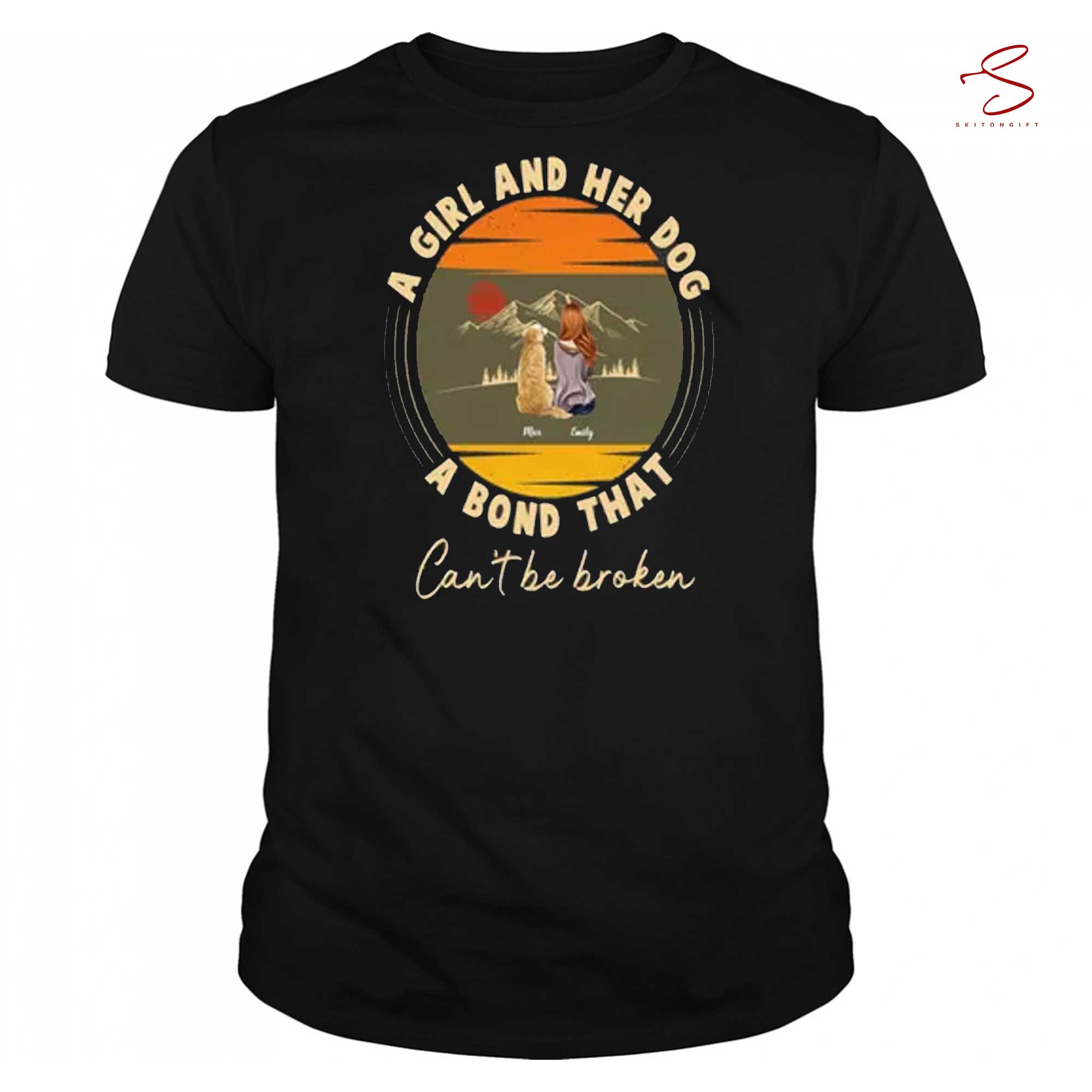 Skitongift Girl Dogs A Girl And Her Dog A Bond That Can't Be Funny Shirts Long Sleeve Tee Hoody Hoodie heavyweight pullover hoodies Sweater