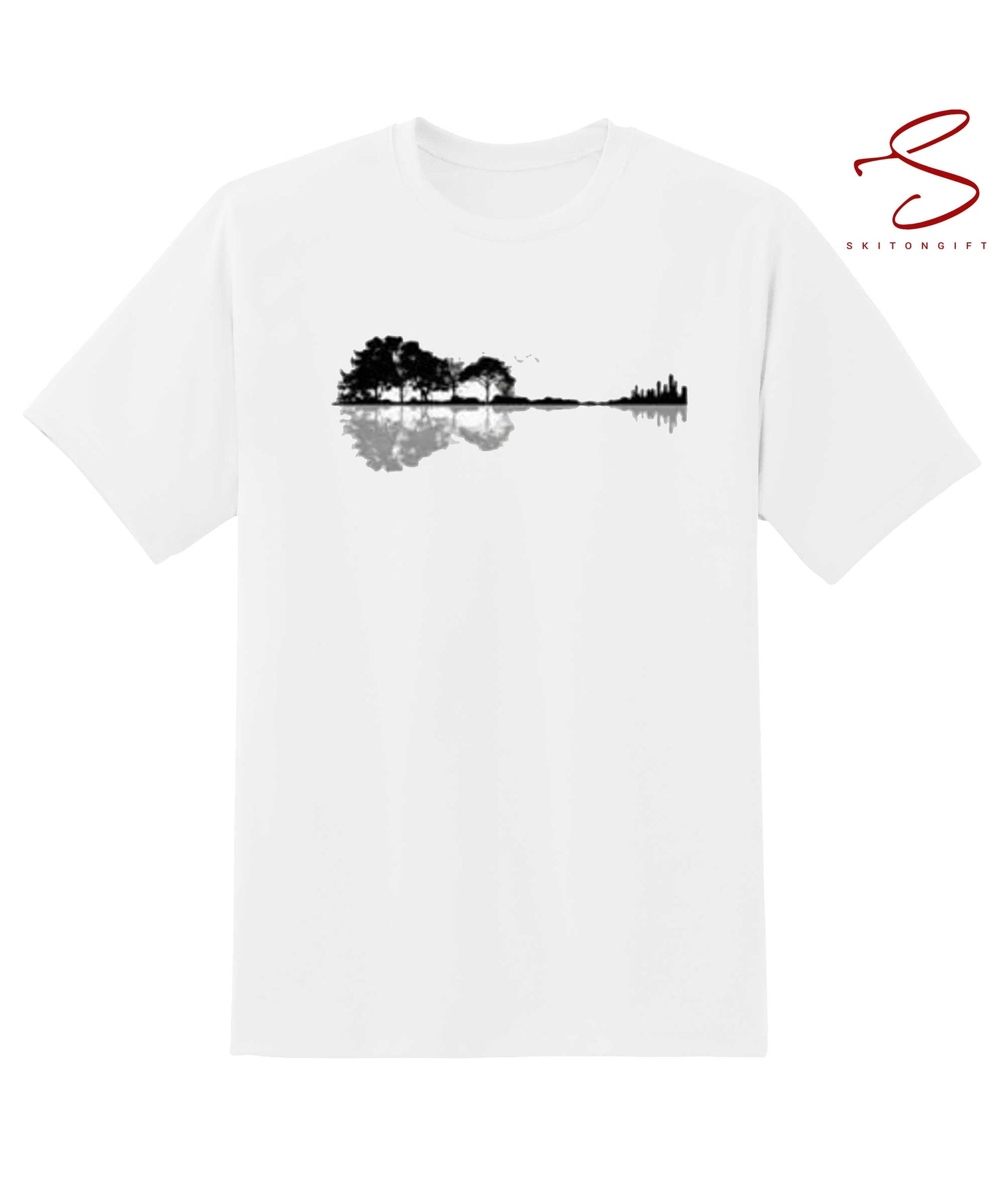 Skitongift Guitar Tree T Shirt Nature Forest Climate Change Music Vintage Gift Tee Funny Shirts
