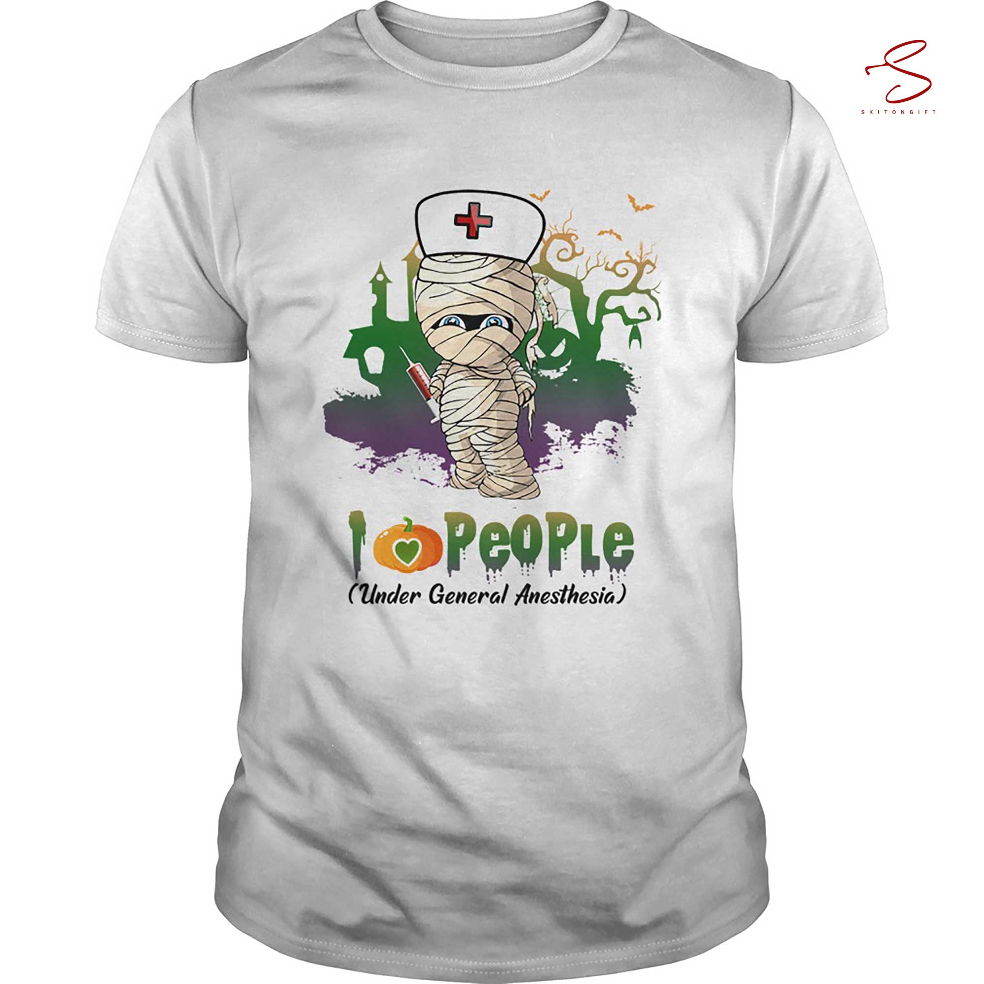 Skitongift Halloween I Love People Funny Nurse T Shirt