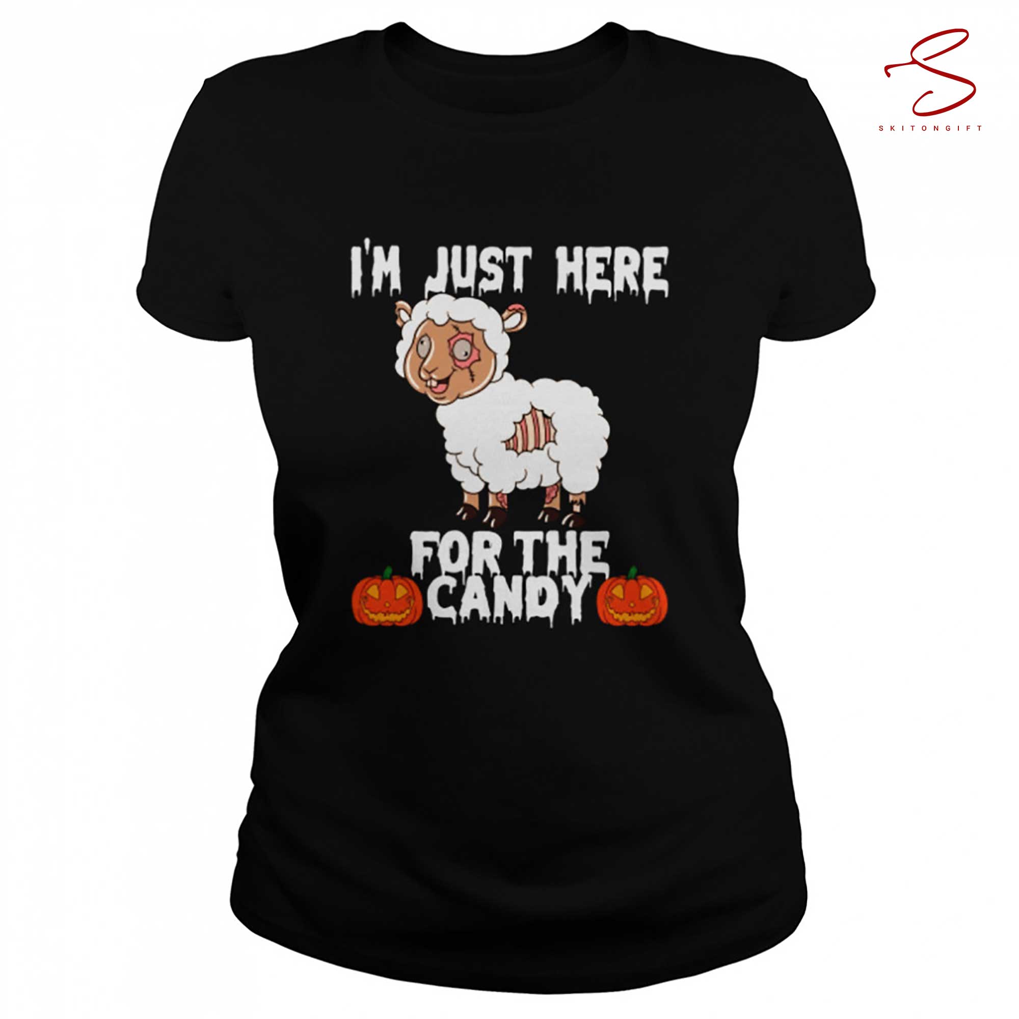 Skitongift Halloween Im Just Here For The Candy T Shirt