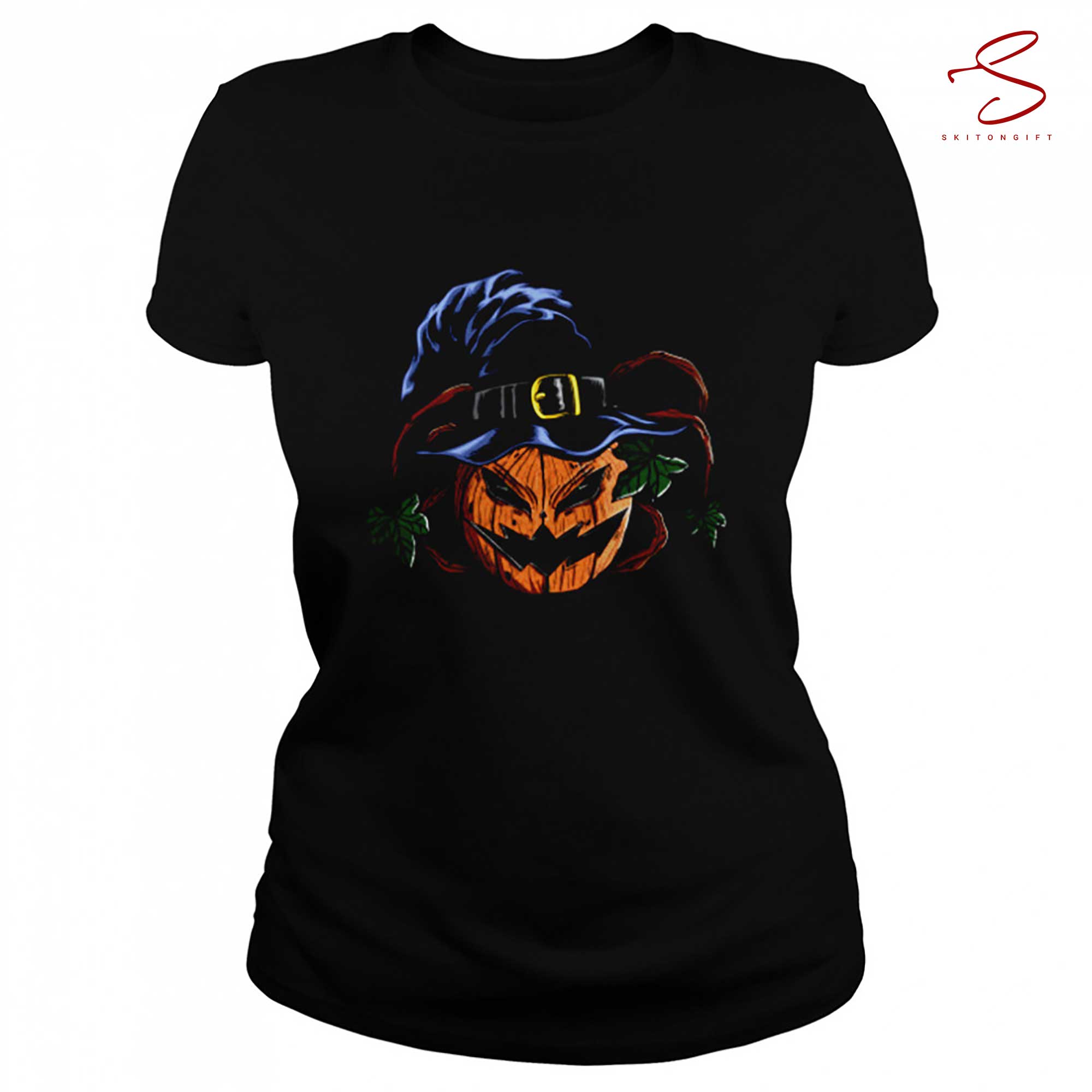 Skitongift Halloween Jack O Lantern Witch T Shirt