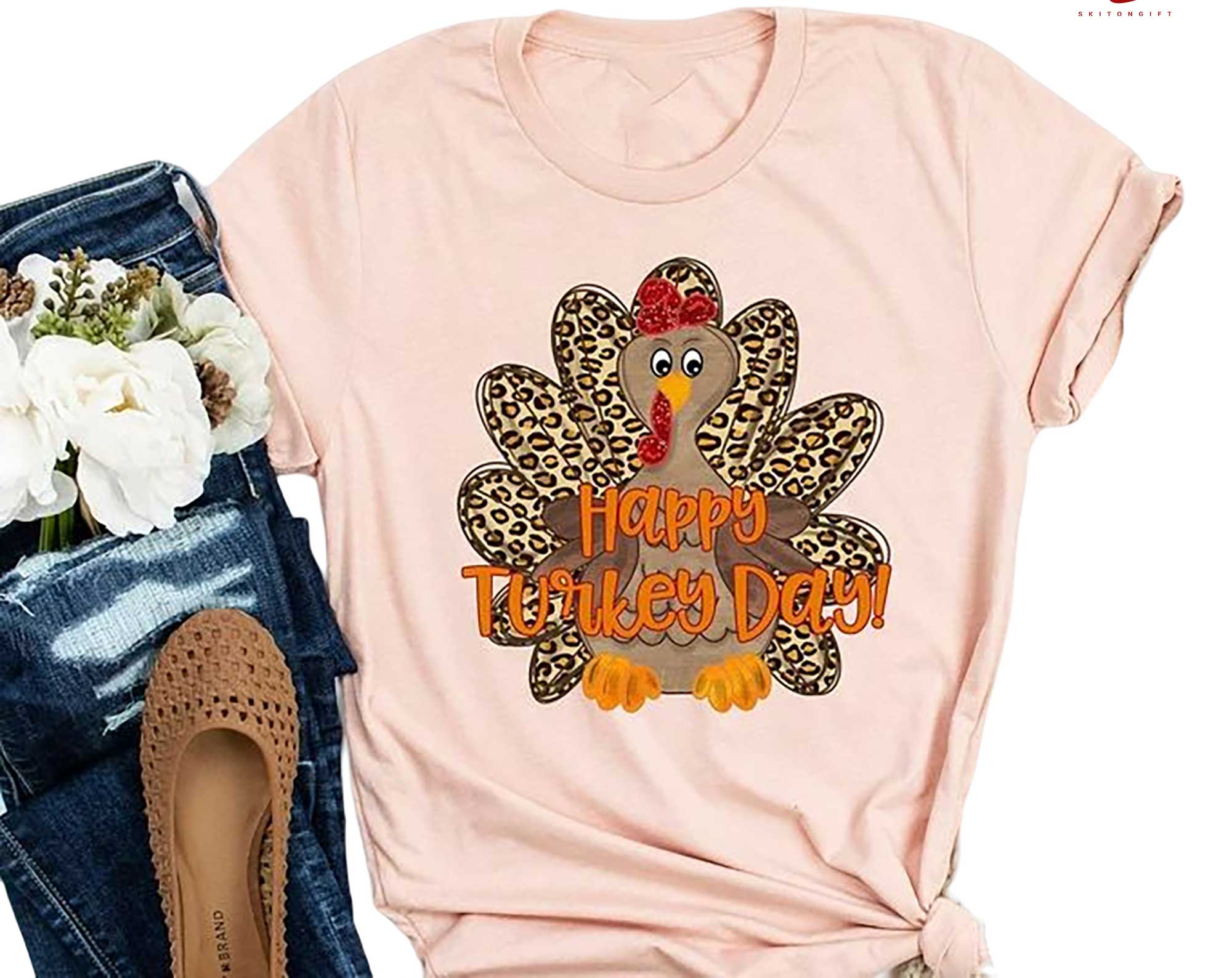 Skitongift Happy Turkey Day Shirt Cute Turkey Shirt Turkey Shirt Happy Thanksgiving Shirt Funny Shirts Long Sleeve Tee Hoody Hoodie