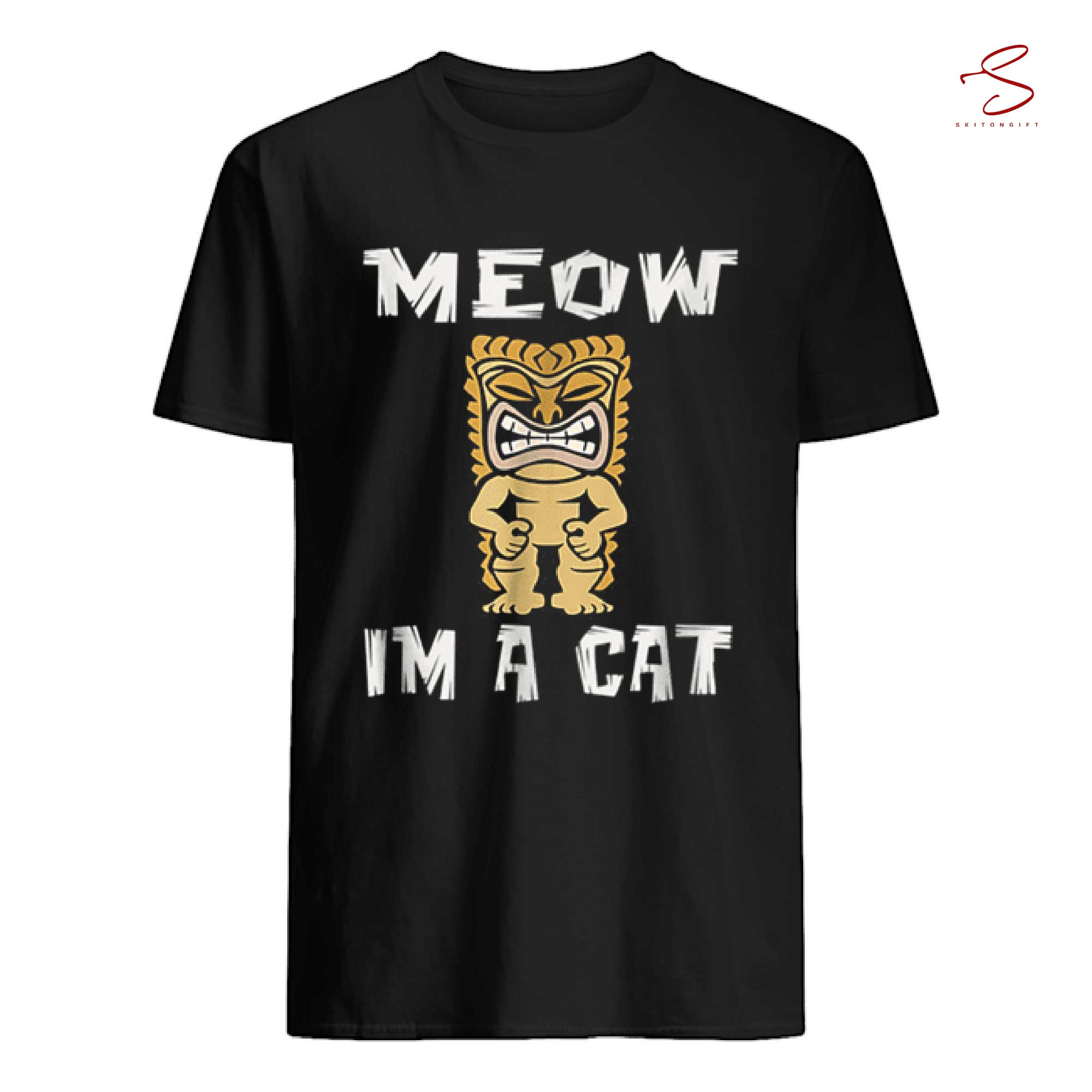Skitongift Hawaiian Tiki Luau Party Cat Lover Halloween T Shirt