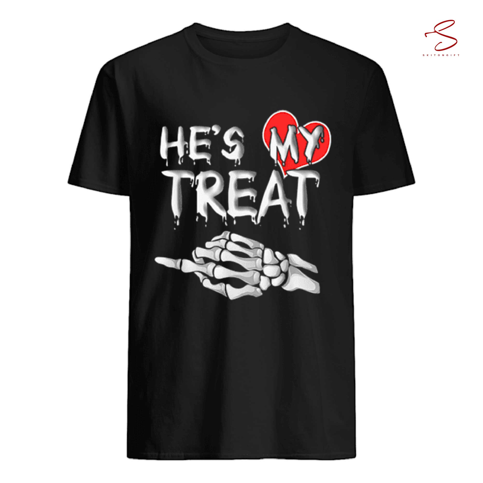 Skitongift Hes My Treat Matching Couples Halloween His And Her Funny T Shirt