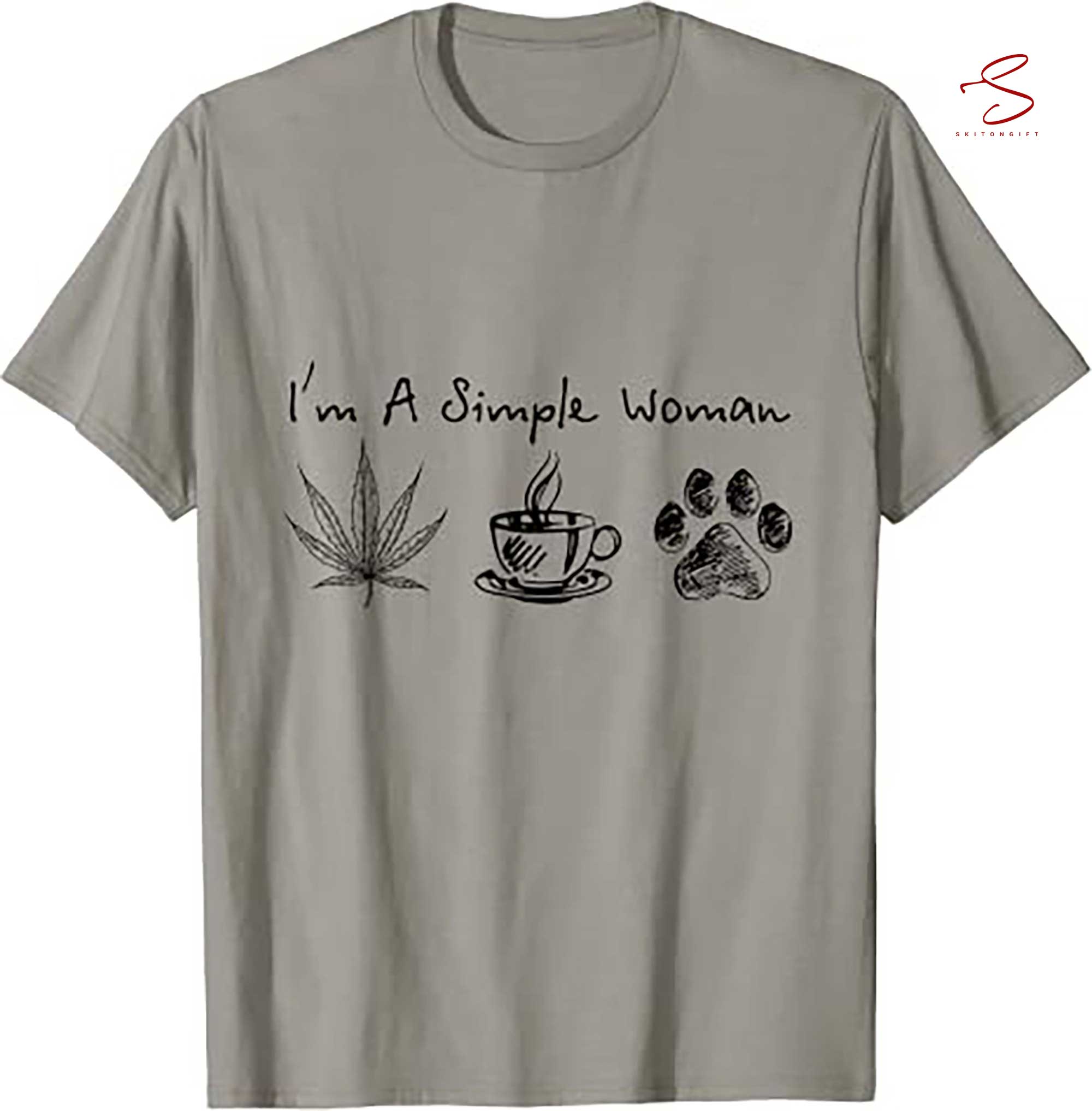 Skitongift Im A Woman Coffee Dog Fur Paw Print T Shirt