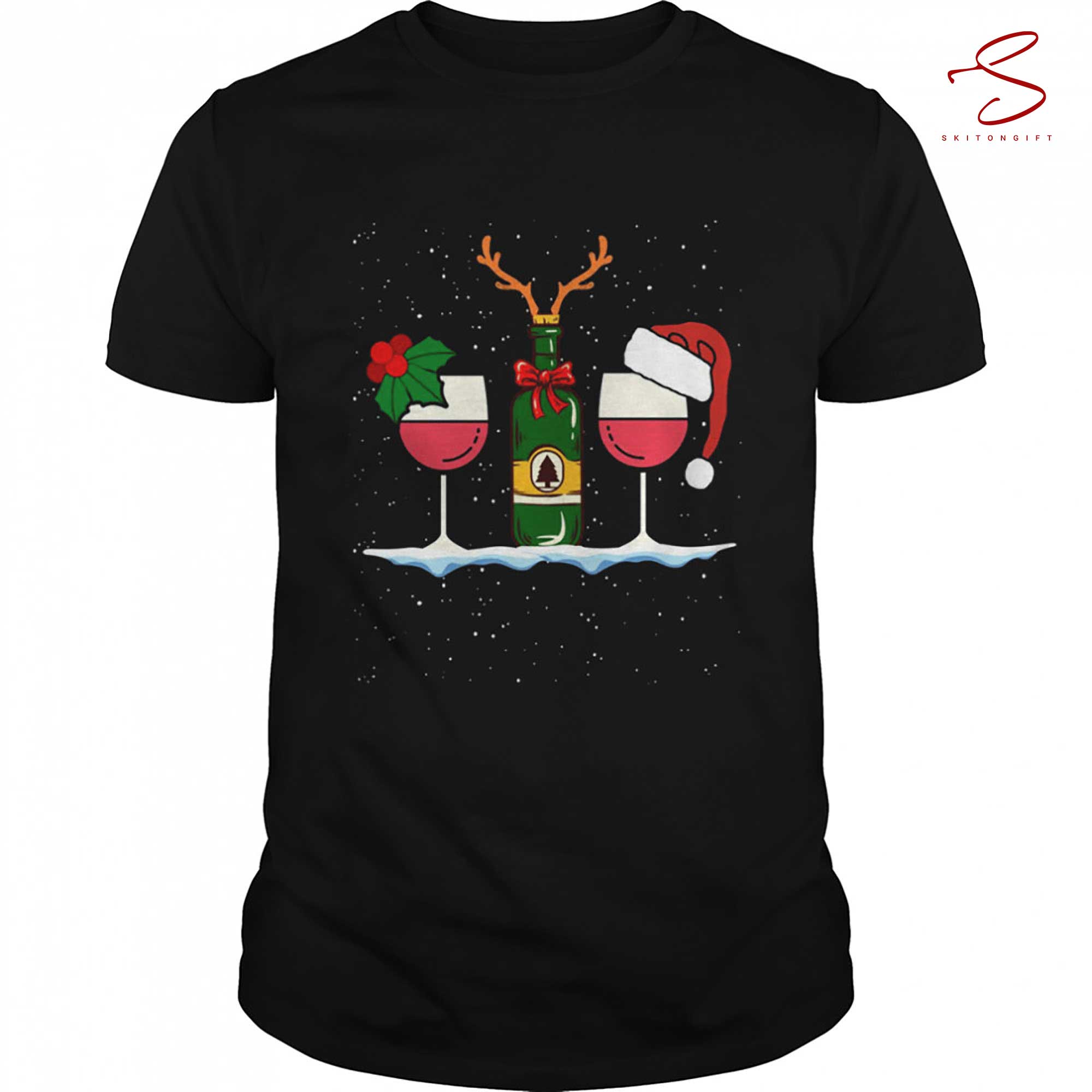 Skitongift Im Dreaming Of A Wine Christmas Shirt