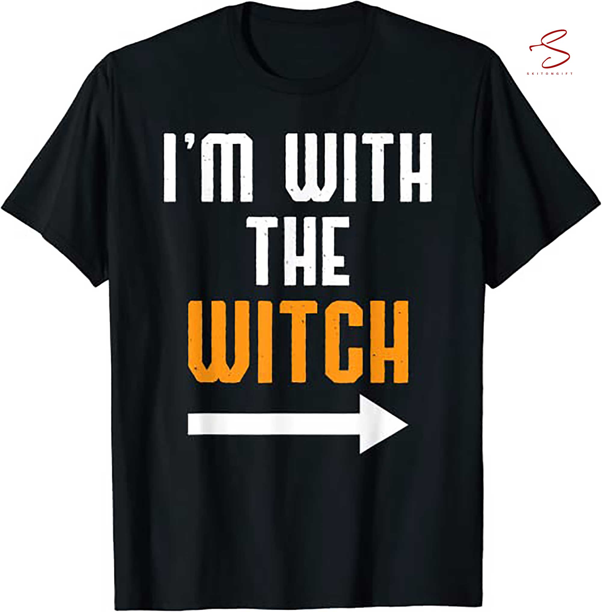 Skitongift I'm With The Witch Funny Halloween T Shirt