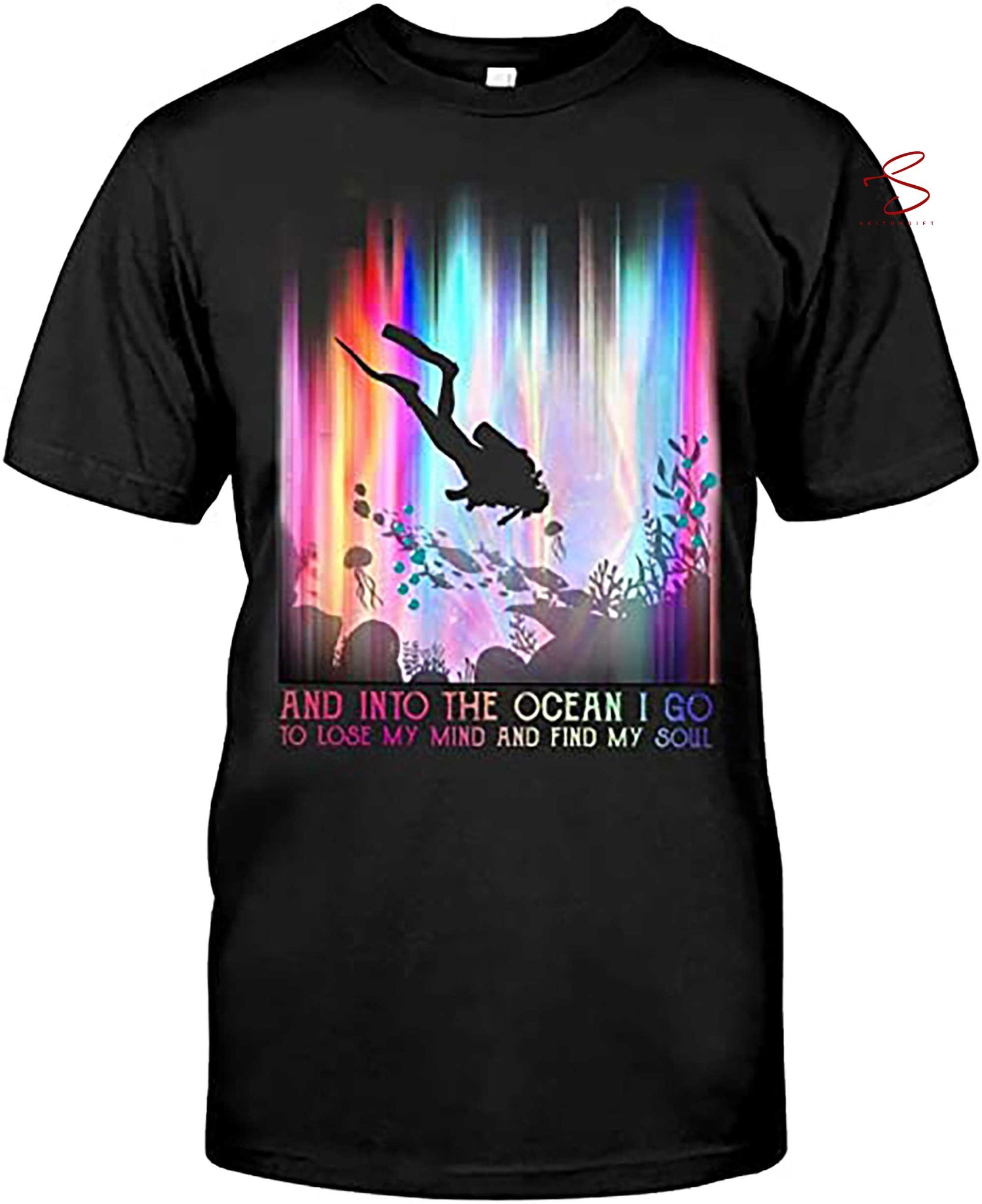 Skitongift Into The Ocean I Go Diving Personalized Unisex T Shirt Youth Shirts Hoodie Long Sleeve Sweatshirt For Men Women Kids