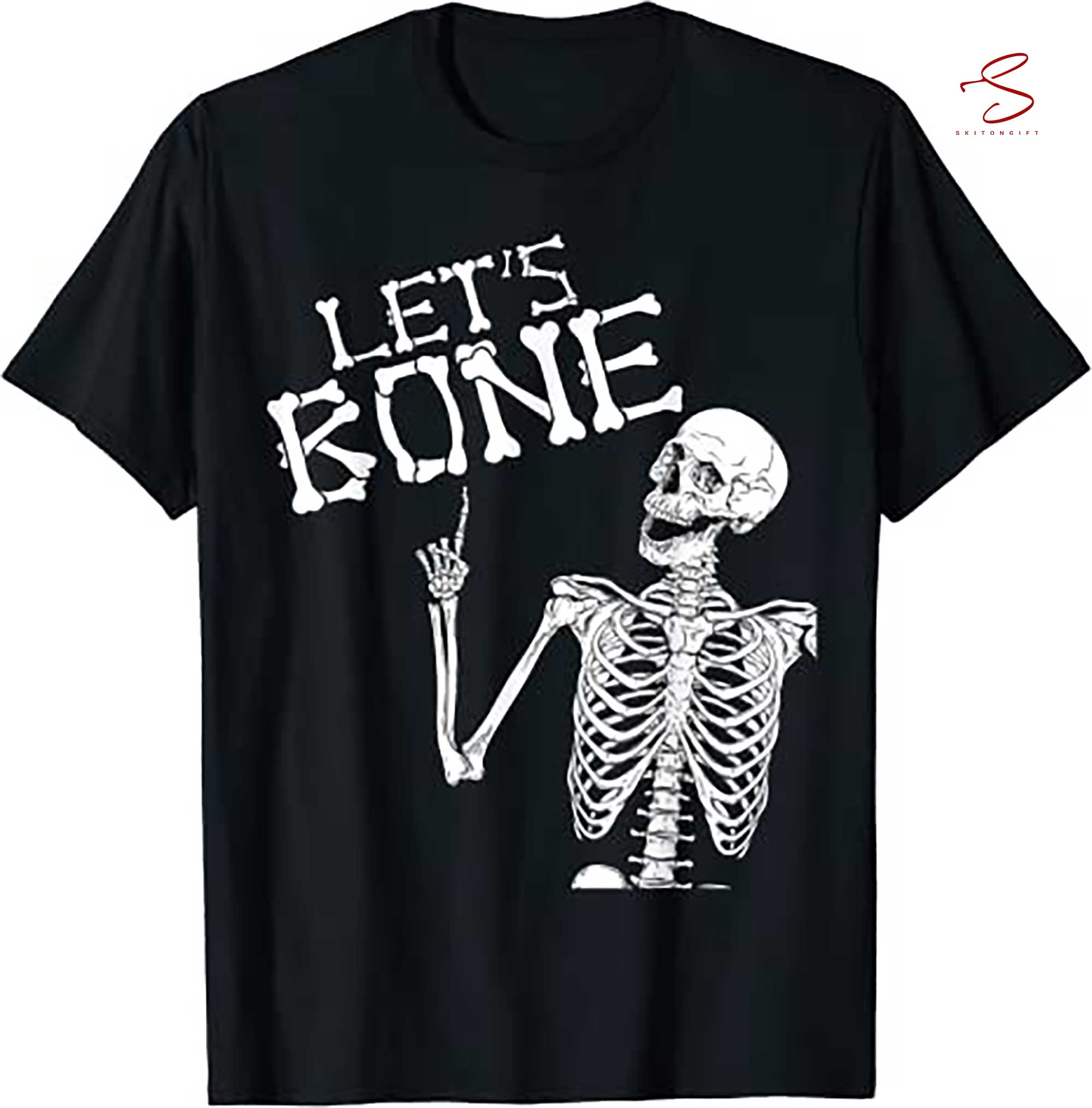Skitongift Lets Bone Skeleton Funny Halloween Costume T Shirt