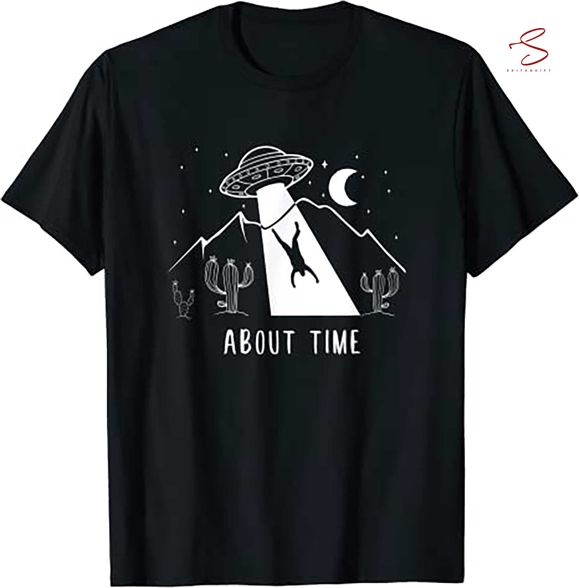 Skitongift Lover Gifts Men Women Kids Ufo Abduction About Time T Shirt